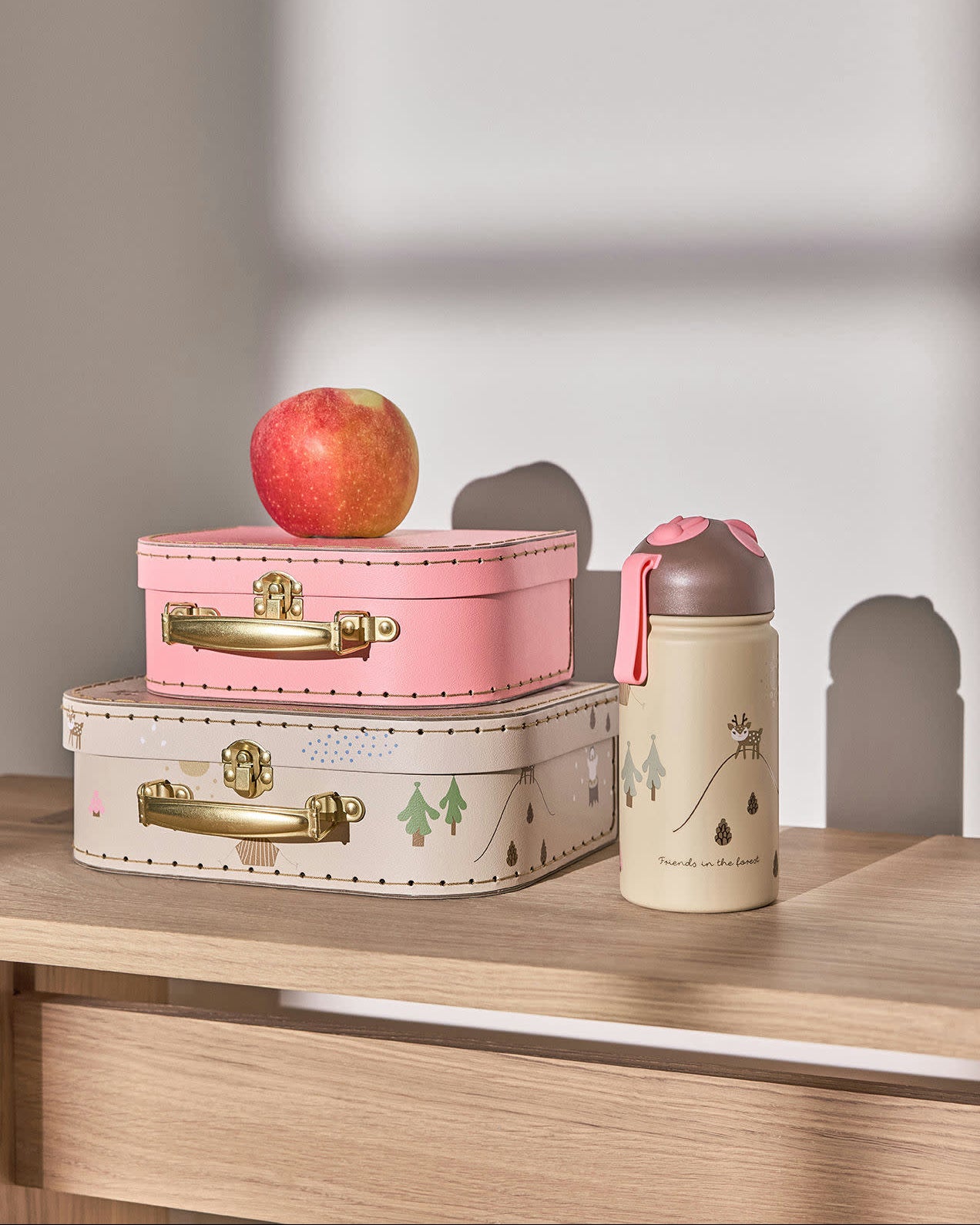 Kofferset Koffer rosa beige OYOY friends in the forest cotton ballon balloon