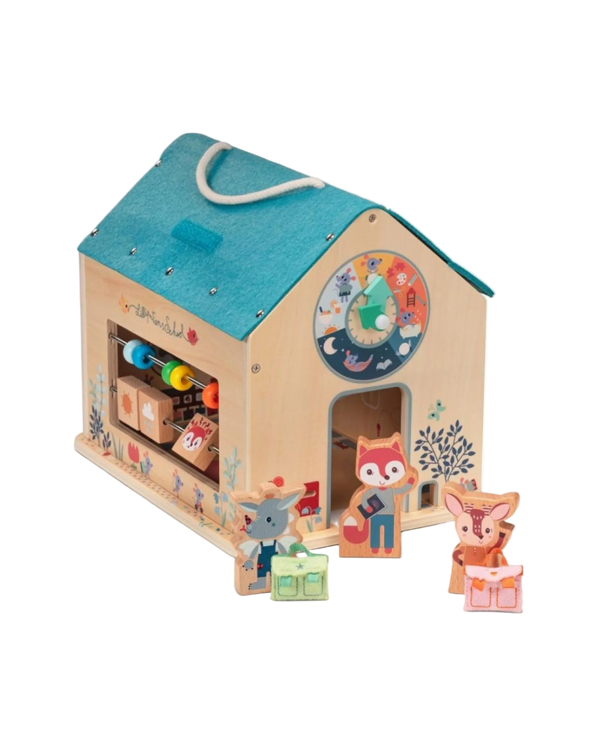 Meine erste Schule - Interaktives Lernspielzeug aus Holz für kreative Rollenspiele & erste Lernerfahrungen - Cotton Ballon | Family Concept Store