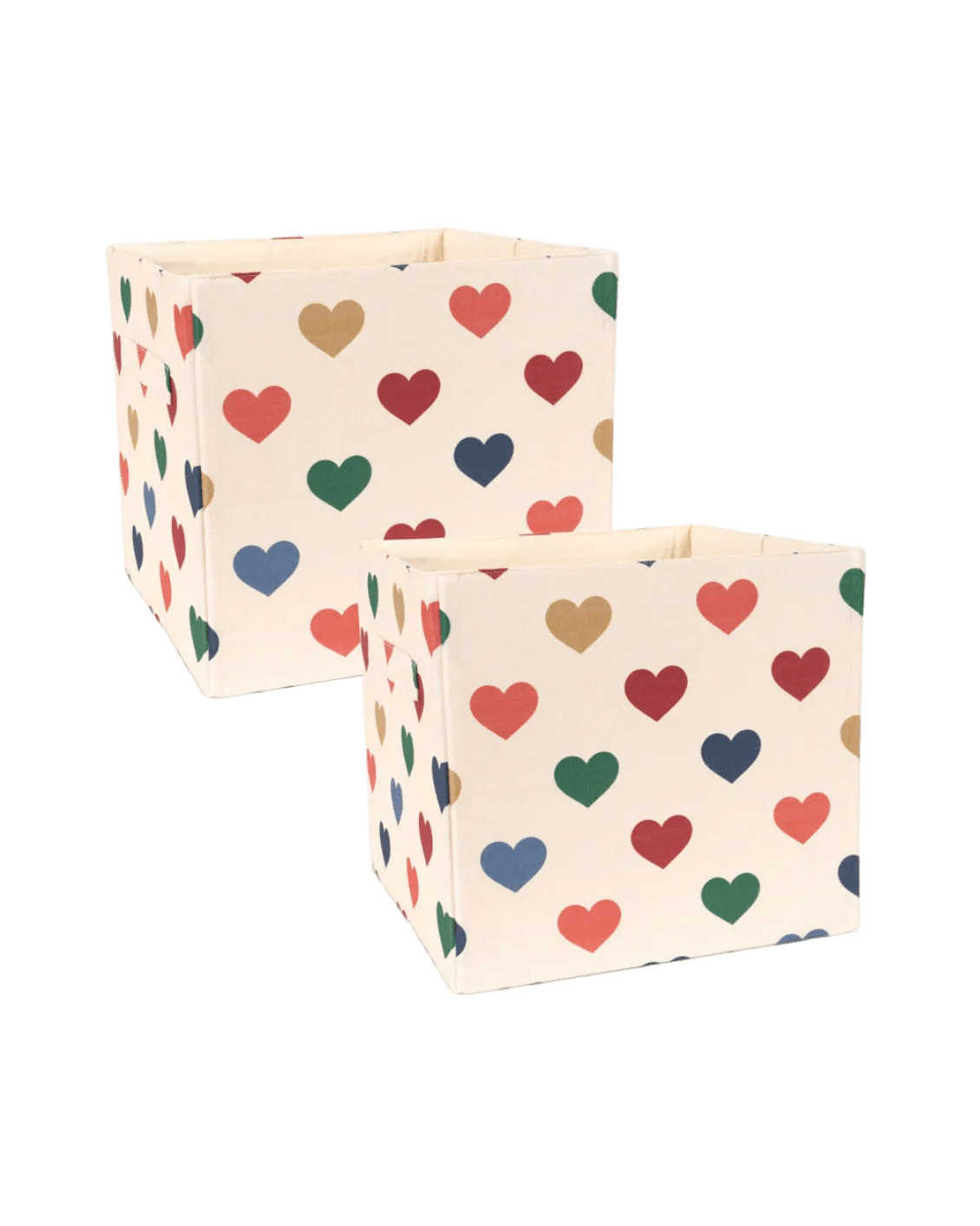 Aufbewahrungsbox Kiste Box konges slojd cotton ballon herzen herz coeur colore kinderzimmer design geschenk aufräumen storage - Aufbewahrungskiste Baumwolle 2er Set - Cotton Ballon | Family Concept Store - bunte Herzen -