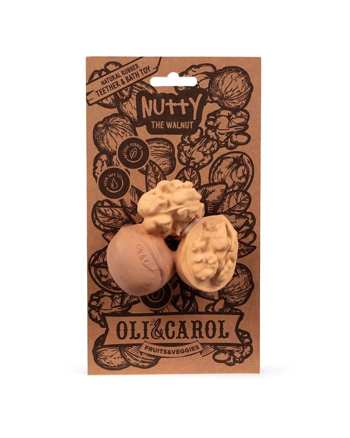 Beißring Nutty the Walnut Oli Carol Babyspielzeug Badespielzeug Cotton Ballon