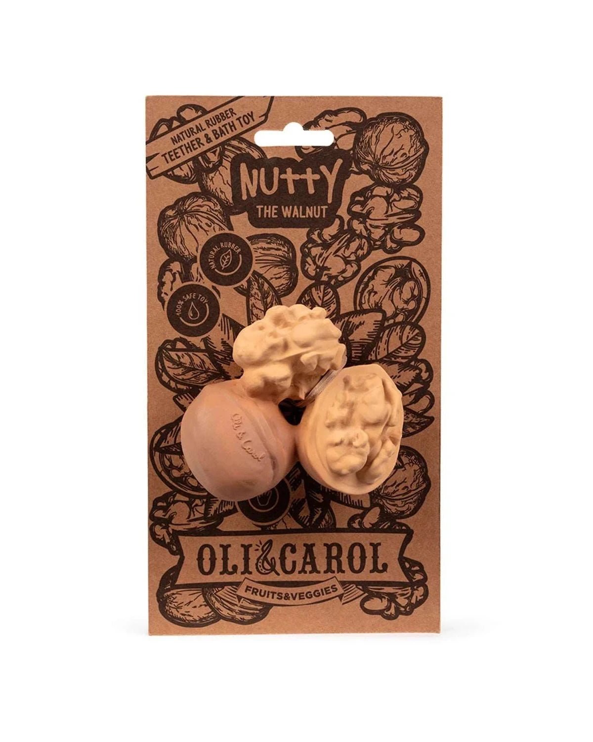 Beißring Nutty the Walnut Oli Carol Babyspielzeug Badespielzeug Cotton Ballon - Babyspielzeug Nutty the Walnut - Cotton Ballon | Family Concept Store -