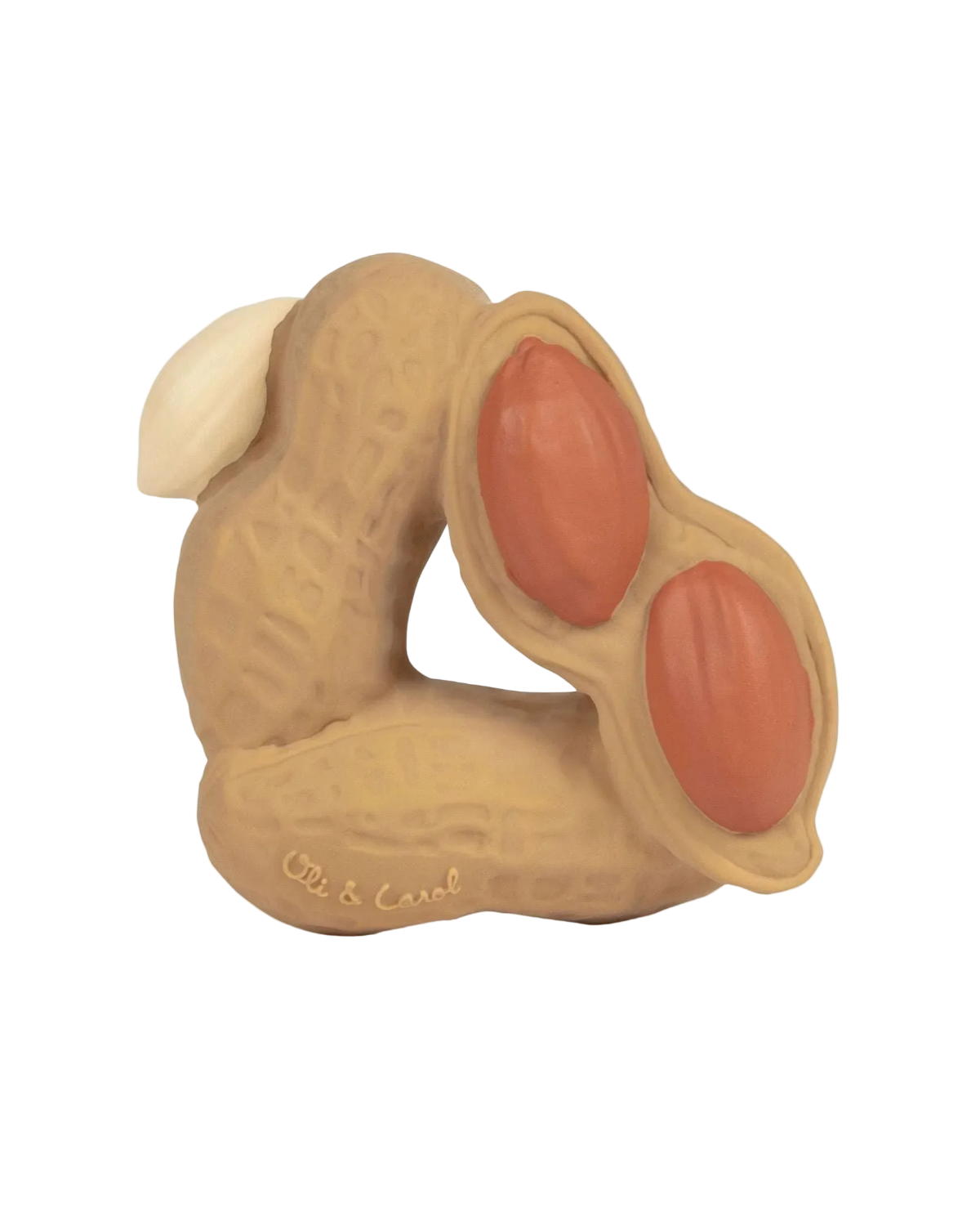 Beissring Paco the Peanut Oli Carol Cotton Ballon Erdnuss Badespielzeug Kauen Baby Natur Kautschuk