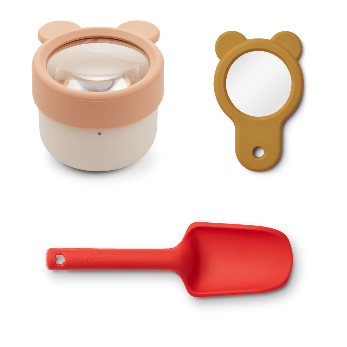 Bessie Forscher-Set Cotton Ballon LIEWOOD Lupe Schaufel Erforschen Spielzeug Kinder Silikon Design