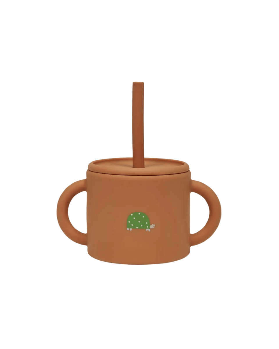 Trinkbecher Enkei Cup Strohhalm OYOY Cotton Ballon Becher Kinder braun Silikon Design