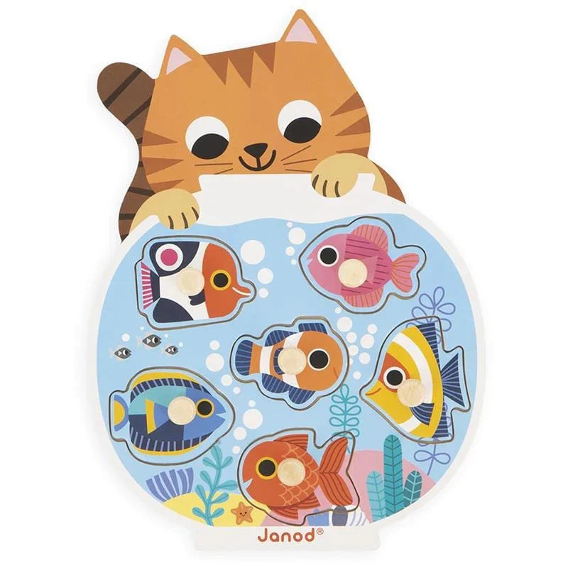 Holzsteckpuzzles Das Aquarium von Janod Puzzle Cotton Ballon