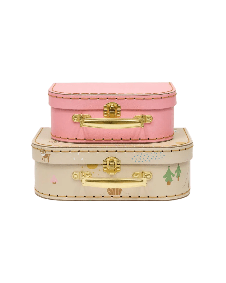 Kofferset Koffer rosa beige OYOY friends in the forest cotton ballon balloon - Koffer 2er Set friends in the forest - Cotton Ballon | Family Concept Store - rosa -