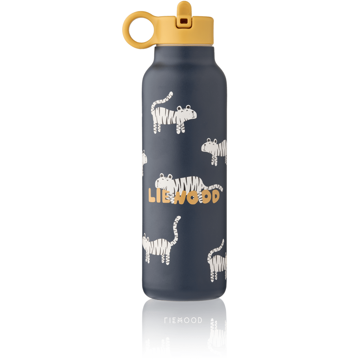 LIEWOOD Falk Trinkflasche 500 ml Tiger / Classic Navy – Edelstahl Kinderflasche Produktfoto - Trinkflasche Falk 500 ml - Cotton Ballon | Family Concept Store - tiger / classic navy - Trinkflasche