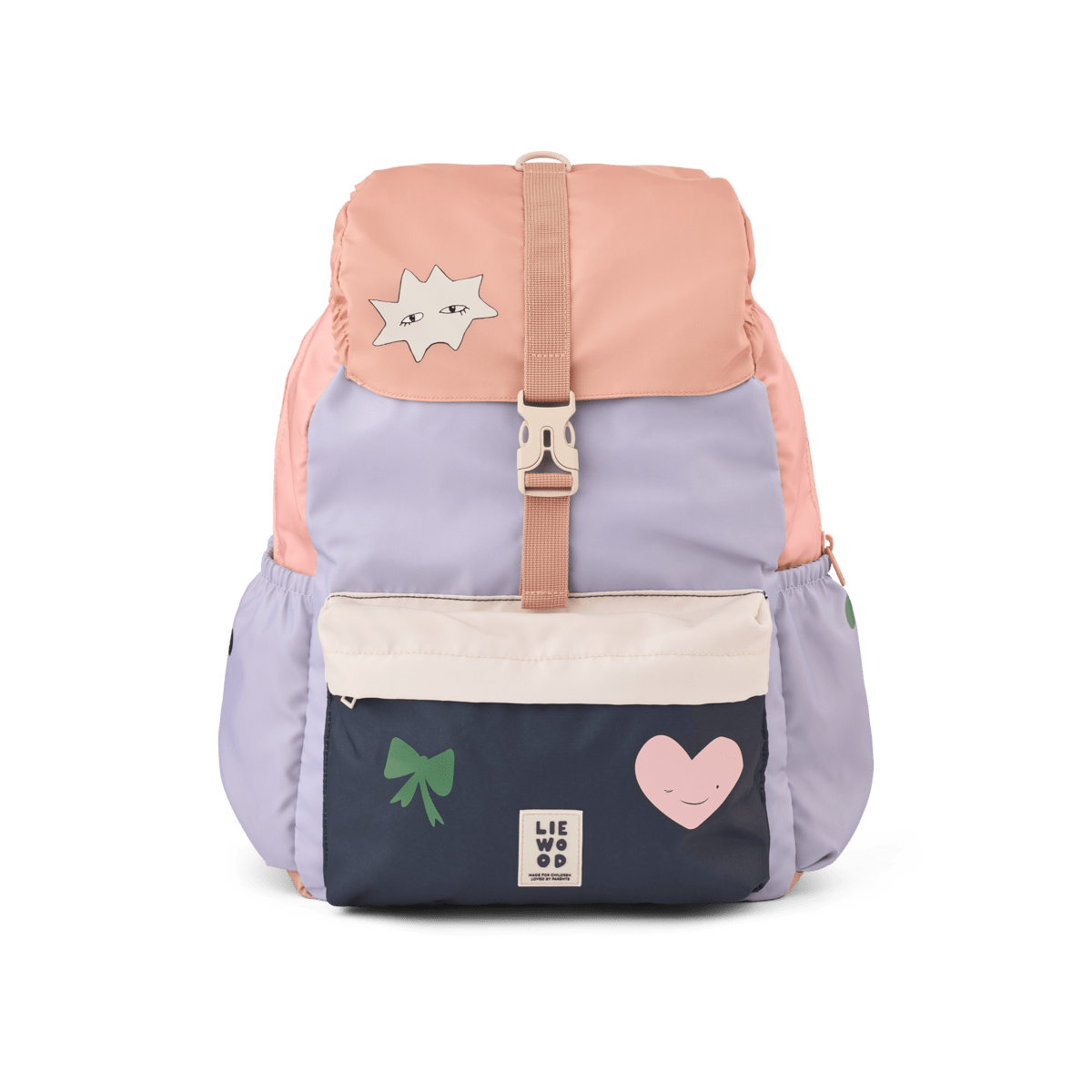LIEWOOD Johnny Schulrucksack Mood Multi Mix – Frontansicht 14 Liter - Schulrucksack Johnny - Cotton Ballon | Family Concept Store - mood multi mix - Rucksack