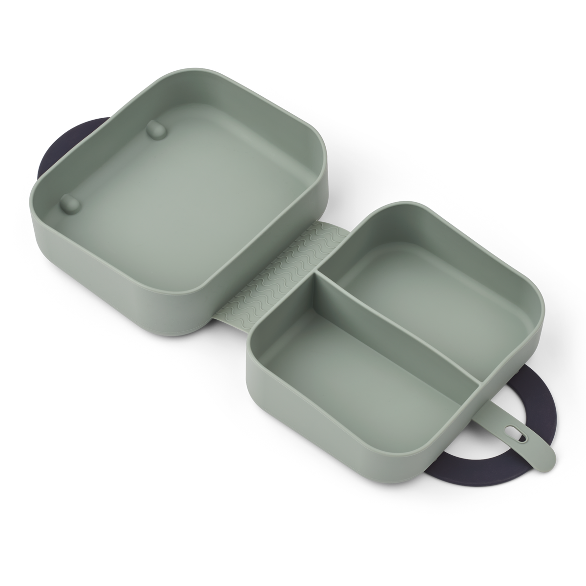 LIEWOOD Elara Lunchbox Play / Dusty Peppermint – geöffnet mit integrierter Trennwand