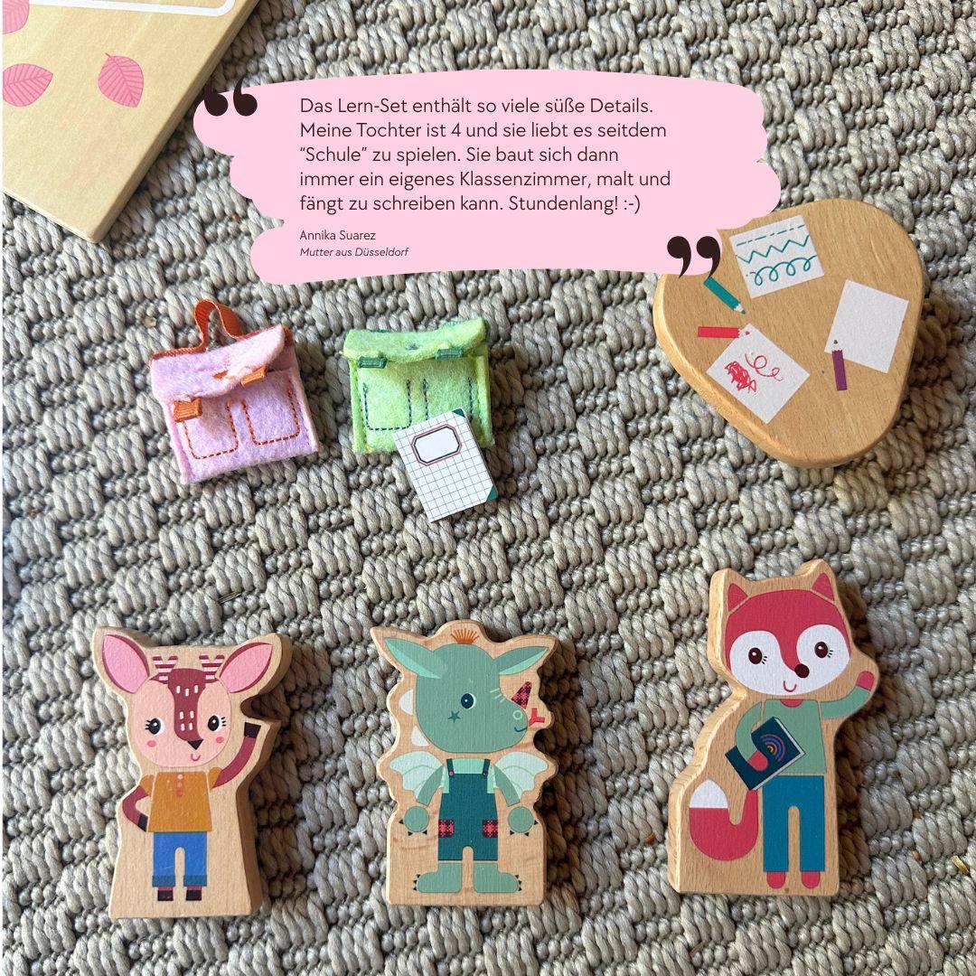 Montessori inspiriertes Lern-Set: Schule + Kalender Lilliputiens Premium Lernspielzeug Kinder Geschenk Geburtstagsgeschenk