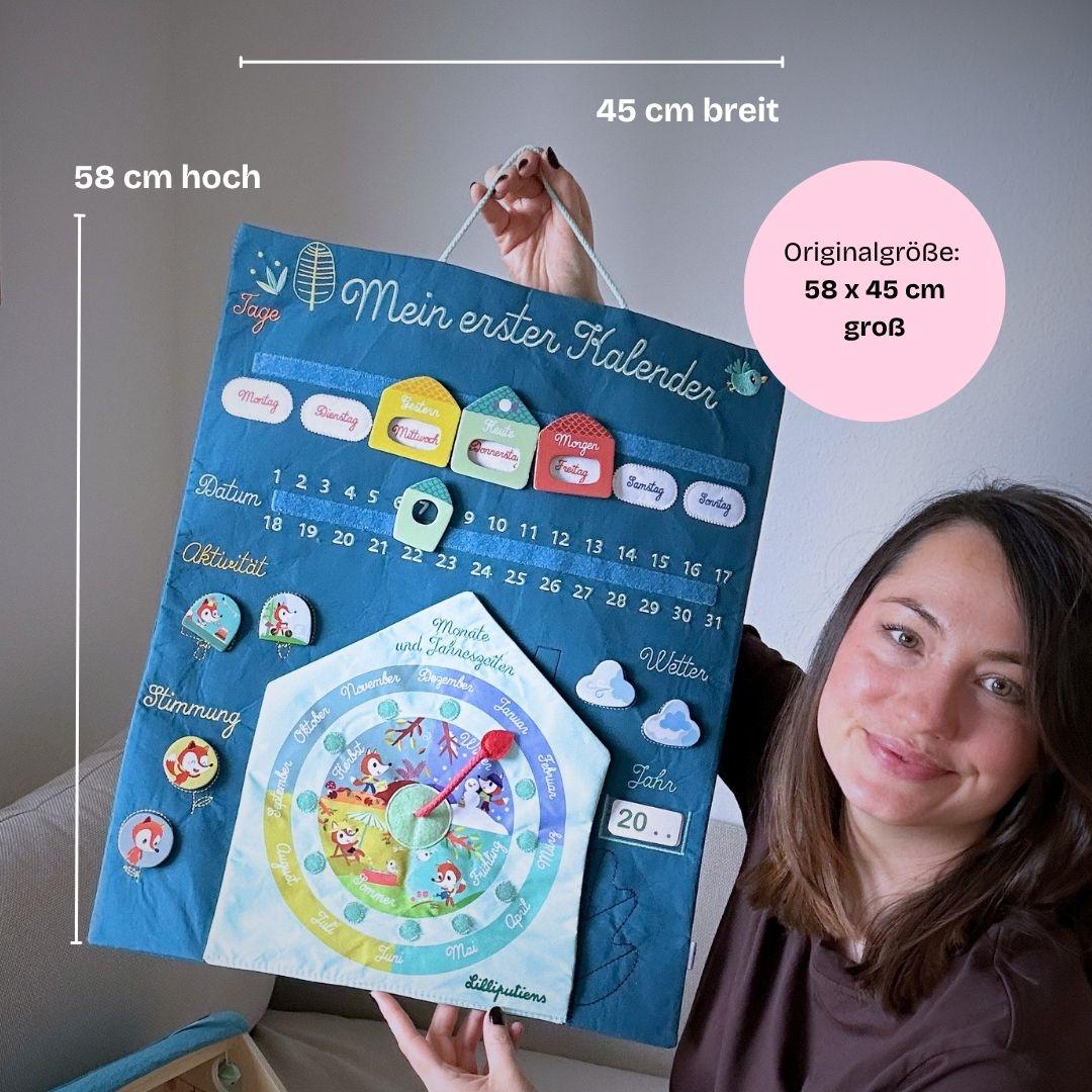 Montessori inspiriertes Lern-Set: Schule + Kalender Lilliputiens Premium Lernspielzeug Kinder Geschenk Geburtstagsgeschenk
