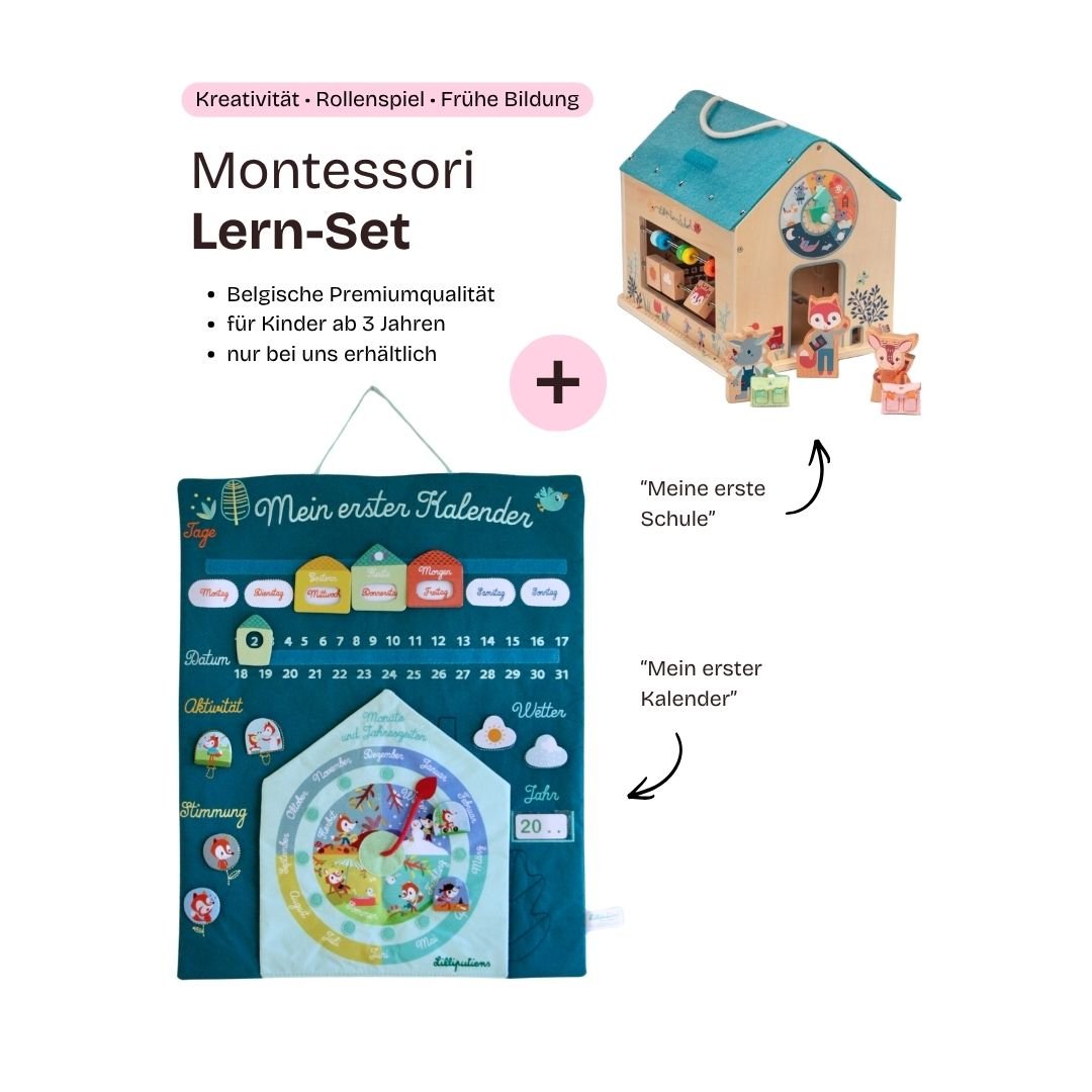 Lern-Set: Montessori-inspirierte Schule + Kalender - Lern-Set: Montessori-inspirierte Schule + Kalender - Cotton Ballon - Lernspielzeug