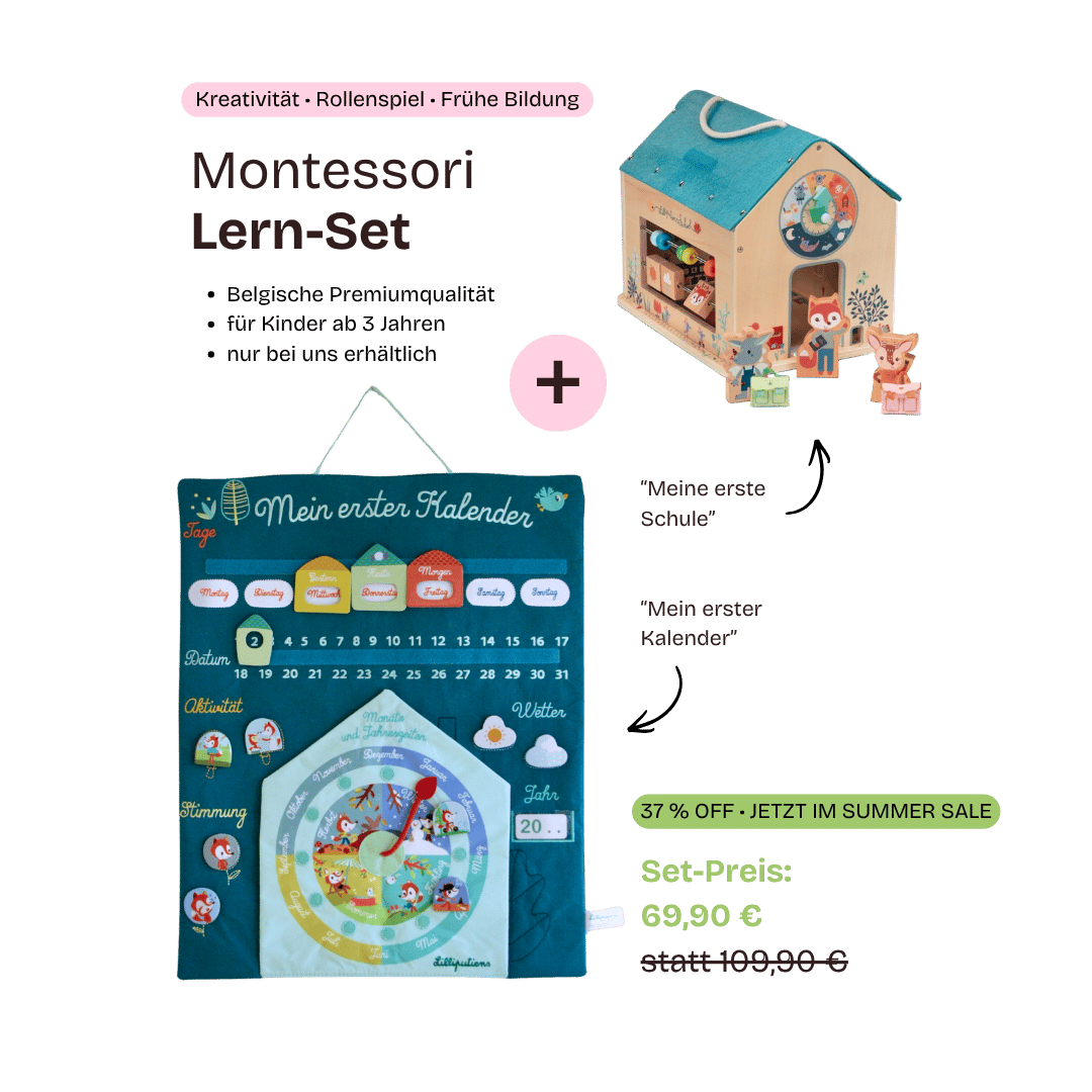 Lern-Set: Montessori-inspirierte Schule + Kalender - Lern-Set: Montessori-inspirierte Schule + Kalender - Cotton Ballon - Lernspielzeug