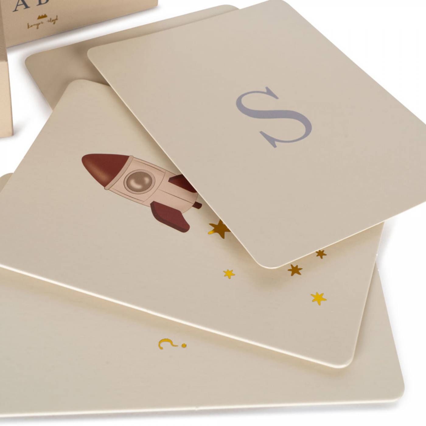 Lernkarten Kartenspiel Alphabet und Zahlen Konges Slojd Cotton Ballon Kinder ABC