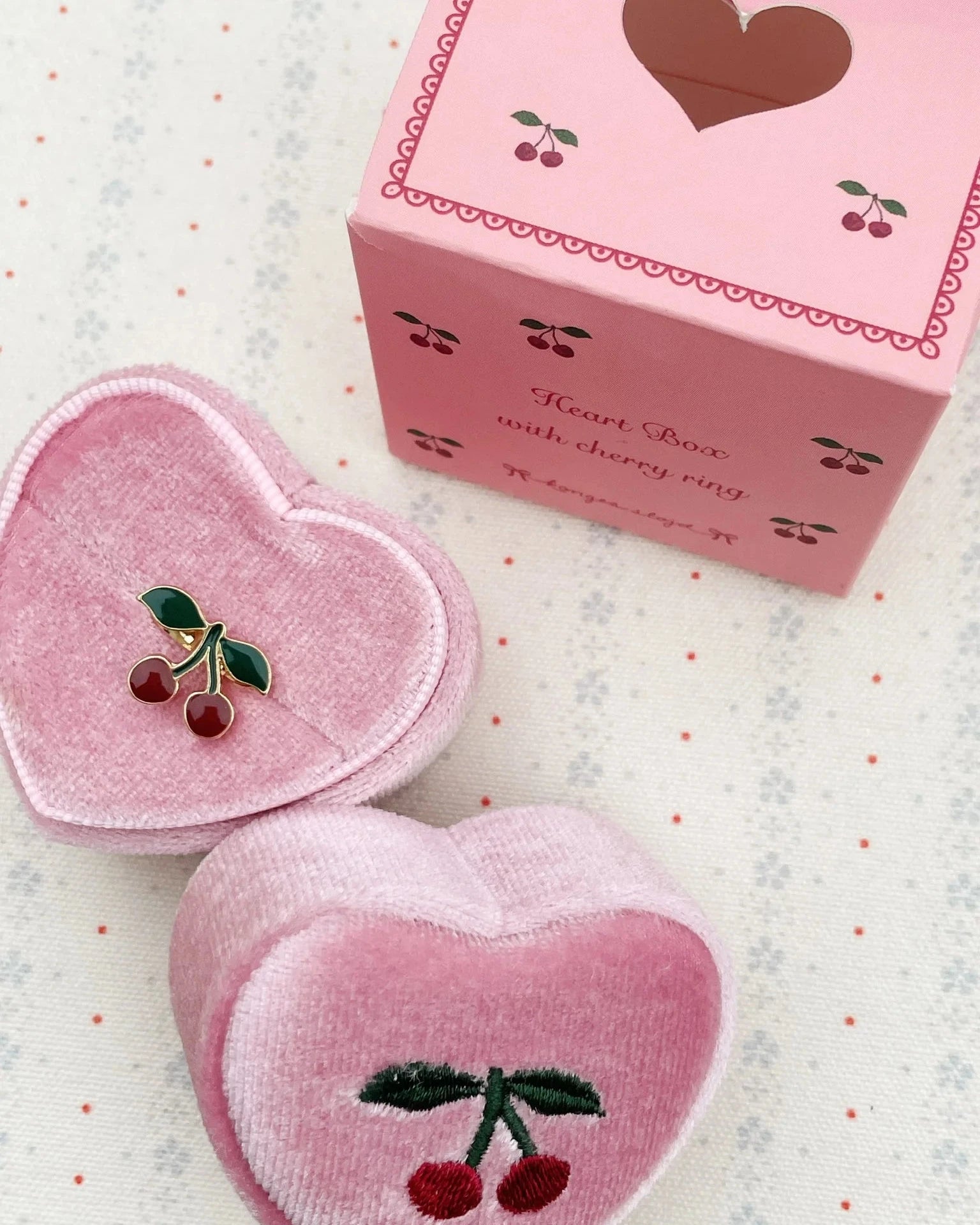Love Ring Cherry Cotton Ballon Konges Sløjd Schenken Mädchen Geschenk Rosa Kirsche Schmuck Kette Ring Design - Ring Cherry - Cotton Ballon | Family Concept Store -