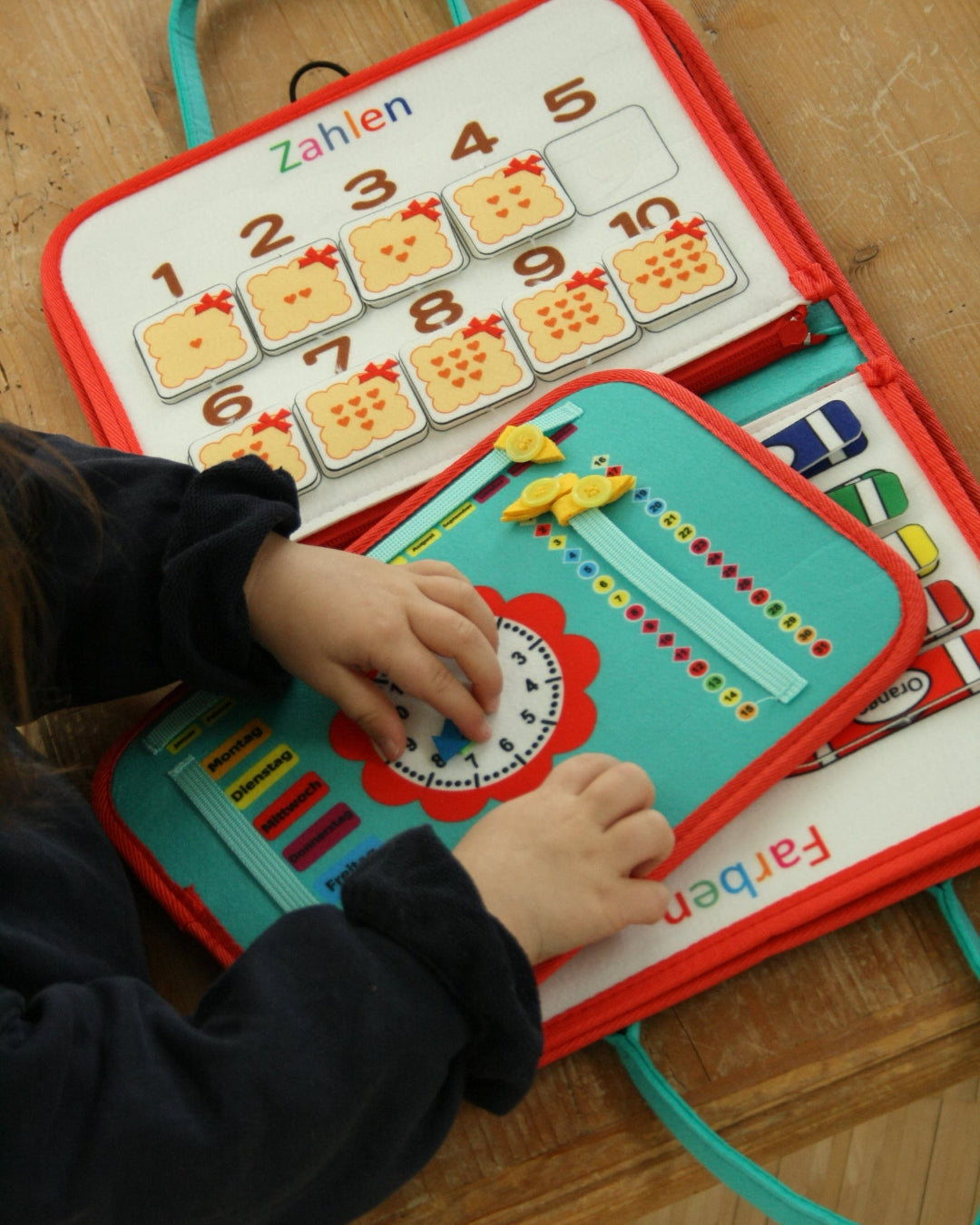 Montessori Lerntafel Cotton Ballon Filzbuch Activity Buch Beschäftigung Urlaub Kinder Aktivität Geschenk