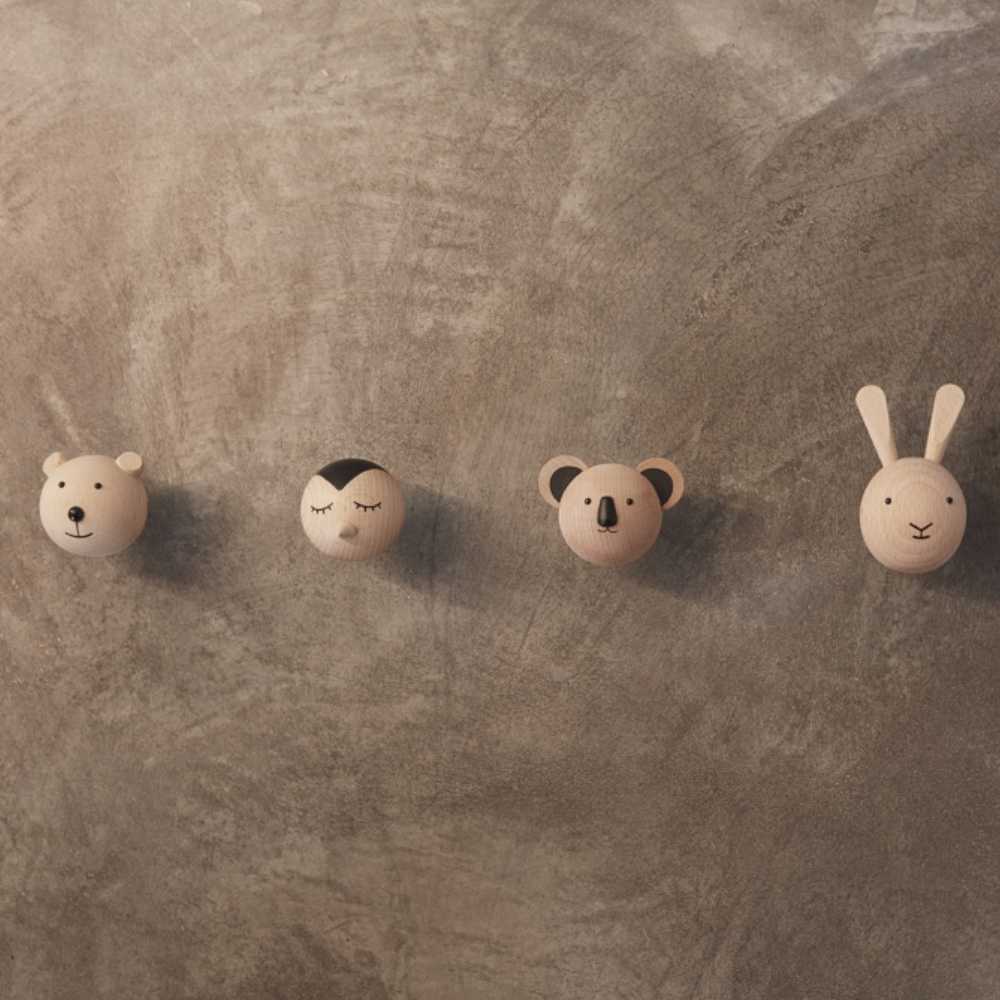 Pinguinhaken Cotton Ballon OYOY Wand Haken Tier Holz Kinderzimmer Garderobe Kinder Interior Design - Wandhaken Pinguin - Cotton Ballon | Family Concept Store -