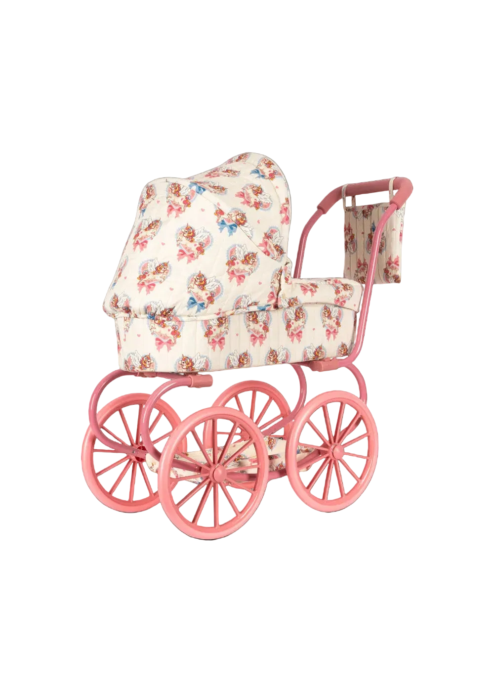 Puppenwagen Vintage Cotton Ballon Konges Sløjd Rosa Blumen Print Oldschool Nostalgie Kinder Mädchen Geschenk Design - Vintage Puppenwagen Minnie Twinkle - Cotton Ballon | Family Concept Store -