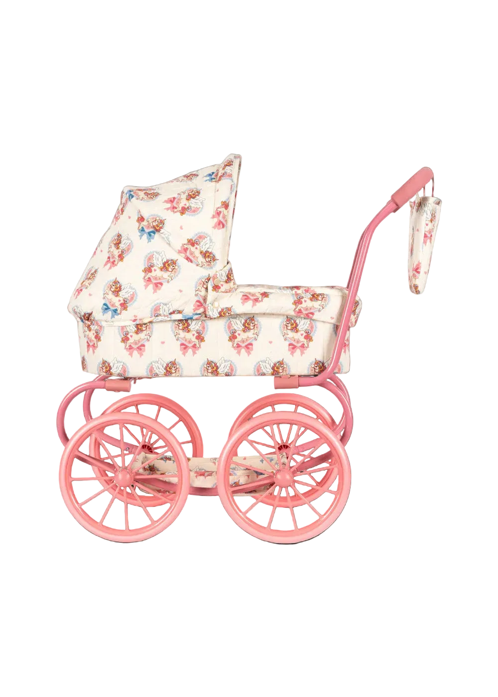 Puppenwagen Vintage Cotton Ballon Konges Sløjd Rosa Blumen Print Oldschool Nostalgie Kinder Mädchen Geschenk Design - Vintage Puppenwagen Minnie Twinkle - Cotton Ballon | Family Concept Store -