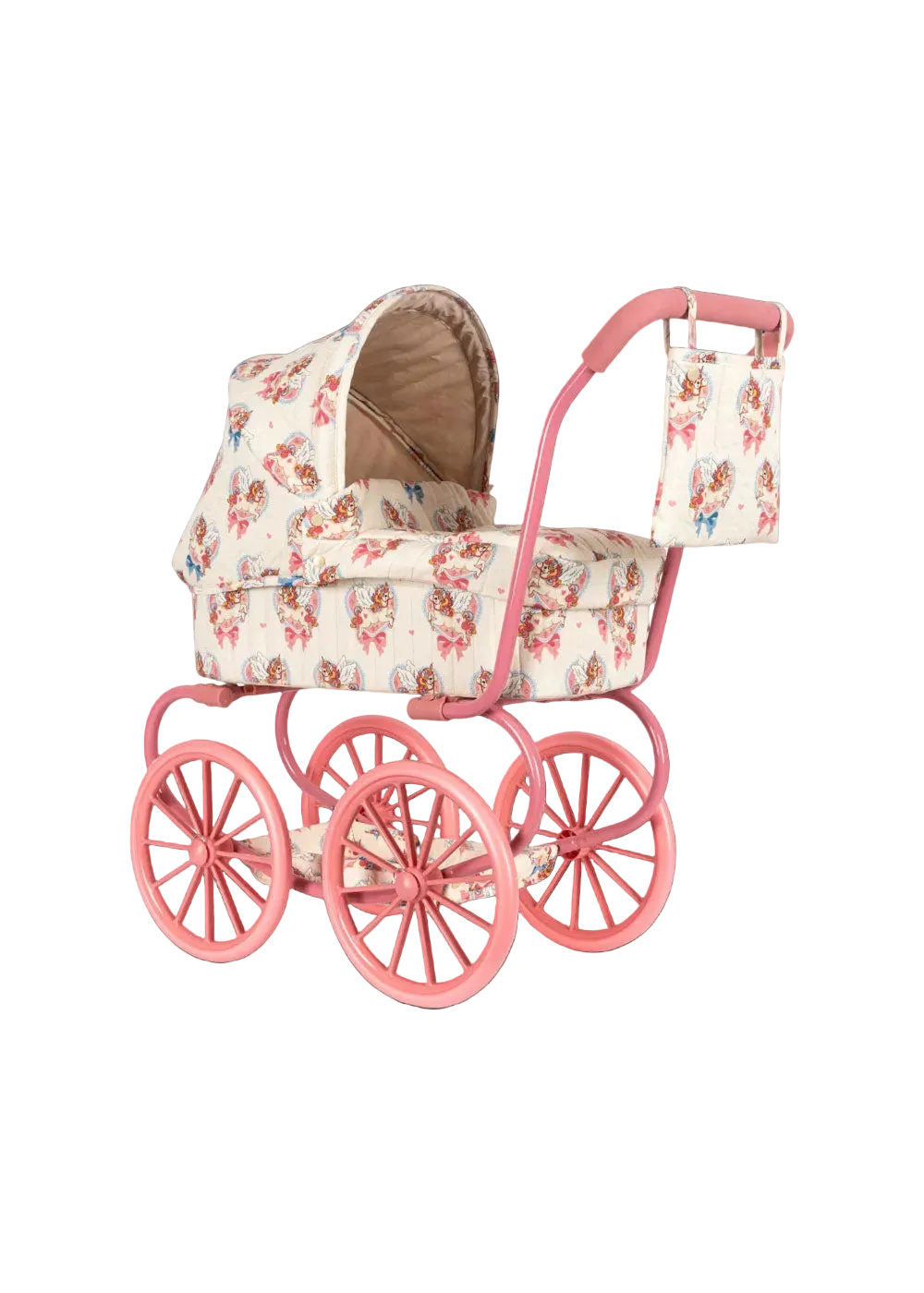 Puppenwagen Vintage Cotton Ballon Konges Sløjd Rosa Blumen Print Oldschool Nostalgie Kinder Mädchen Geschenk Design - Vintage Puppenwagen Minnie Twinkle - Cotton Ballon | Family Concept Store -