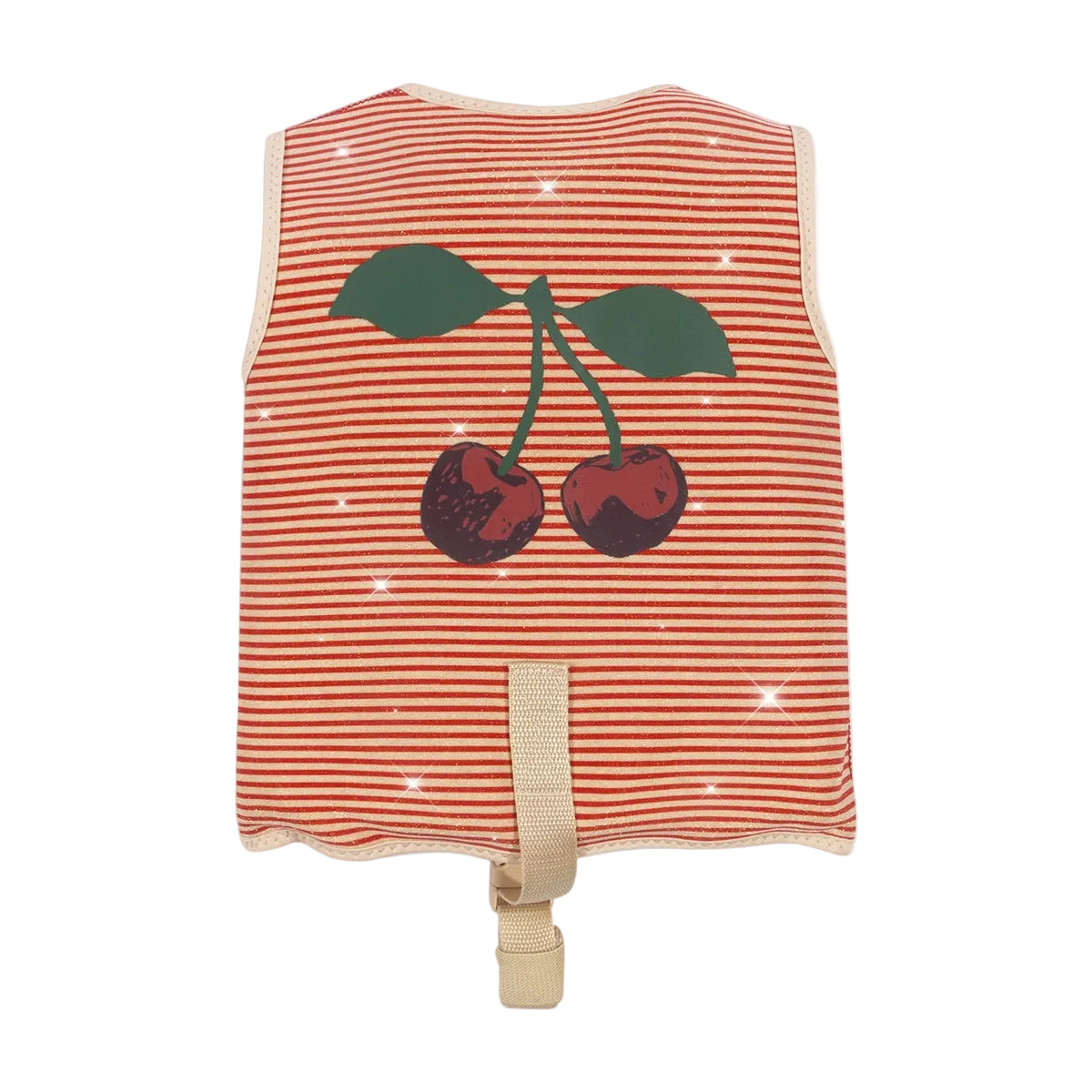 Schwimmweste Glitter Stripe Streifen Glitzer Kirsche Cotton Ballon Konges Sløjd Rot Mädchen Girl Schwimmen Lernen Sicher Baden Urlaub