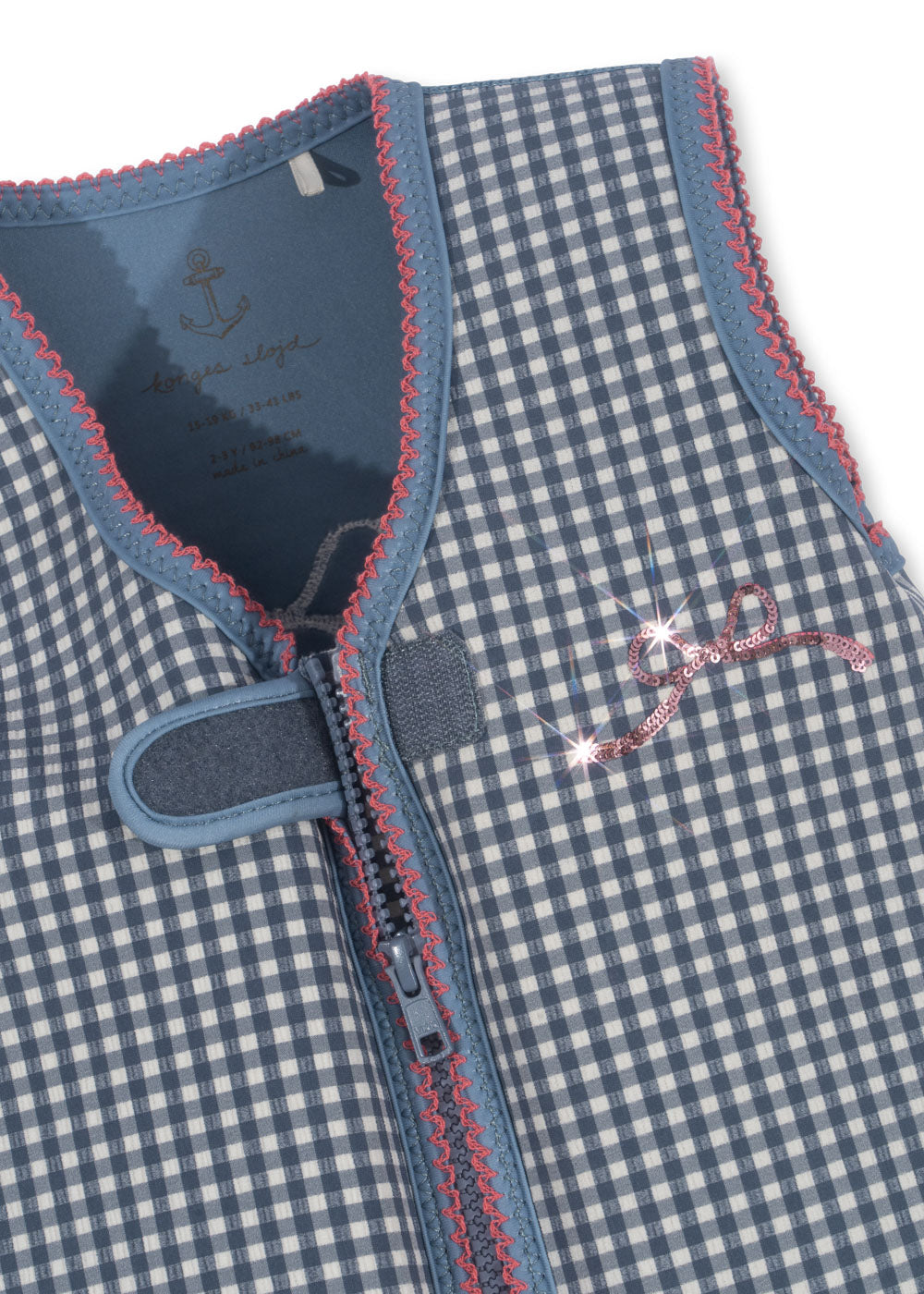 Schwimmweste Soline Cotton Ballon Konges Sløjd Sicher Schwimmen Lernen Urlaub Baden Design Karo Schleife Mädchen