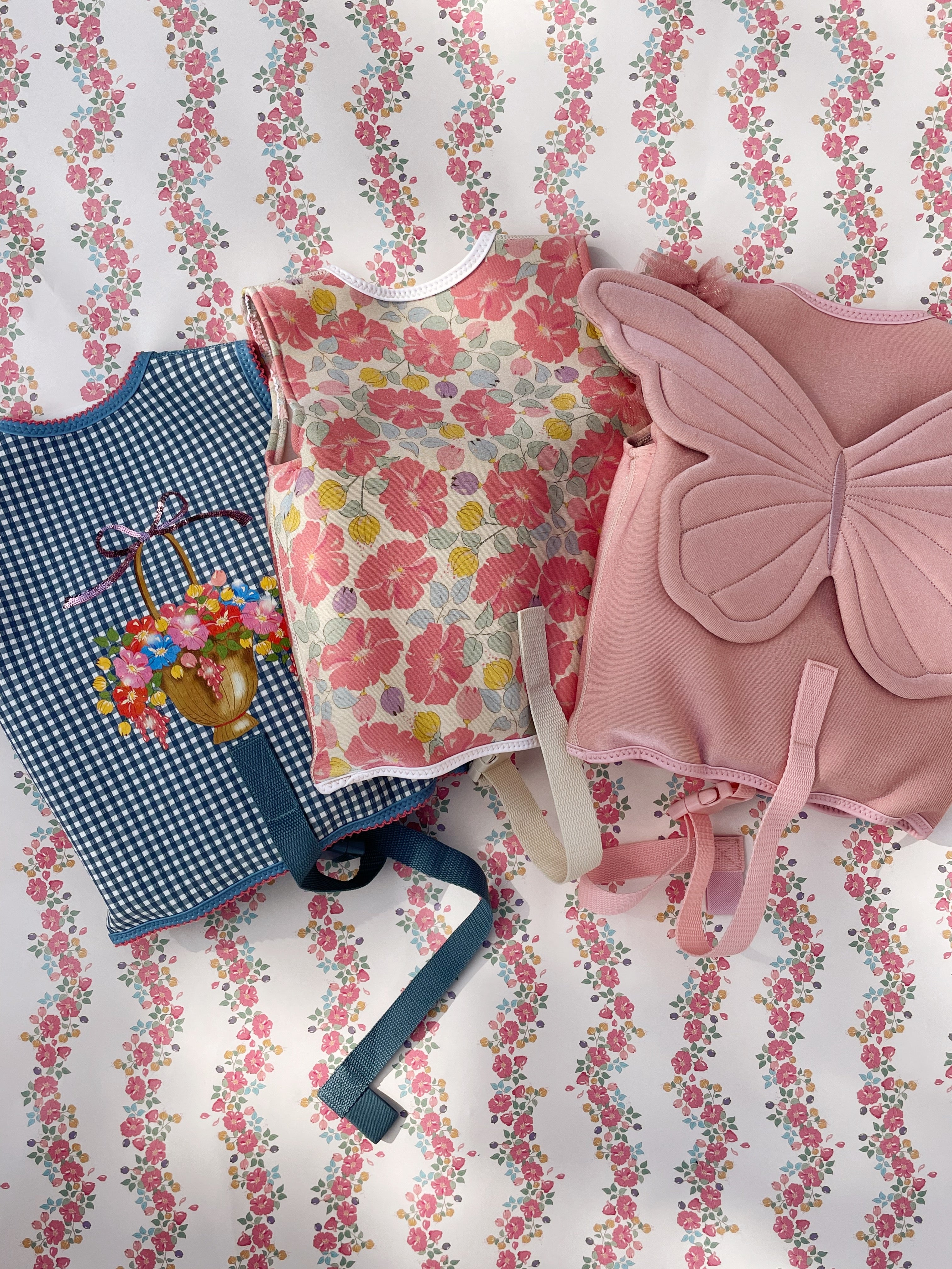 Schwimmweste Soline Cotton Ballon Konges Sløjd Sicher Schwimmen Lernen Urlaub Baden Design Karo Schleife Mädchen