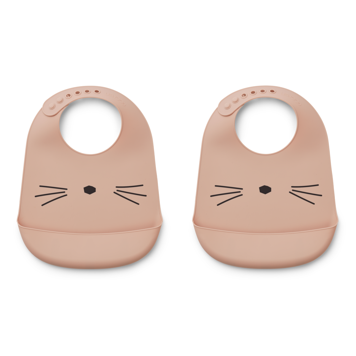 Silikon Lätzchen Tilda Cotton Ballon LIEWOOD Essen Baby Beikost Kinder Design Rosa Katze