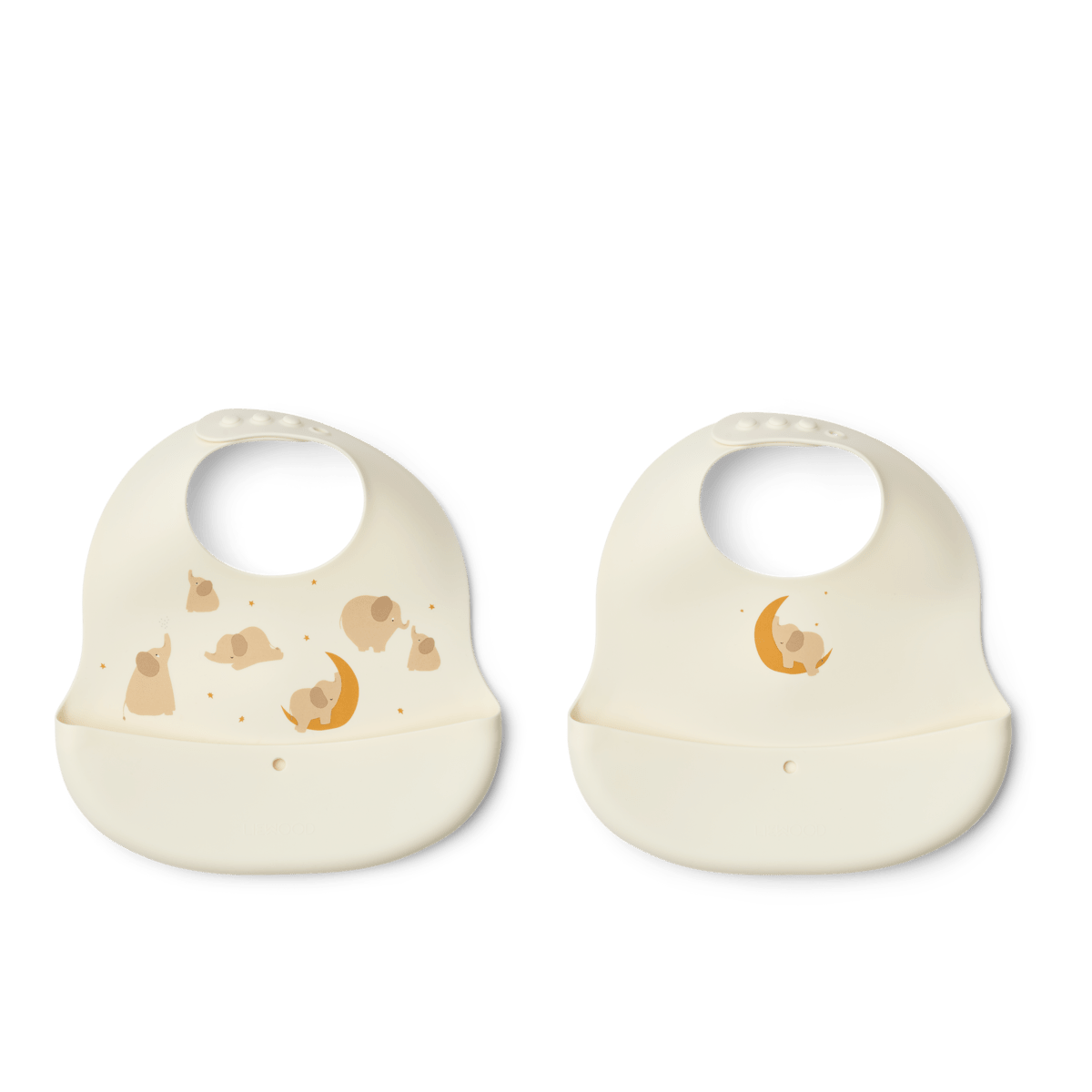 Silikon Laetzchen Ember Cotton Ballon LIEWOOD Essen Beikost Baby Verstellbar Design - Lätzchen Silikon Ember 2er Set - Cotton Ballon | Family Concept Store - Beige -