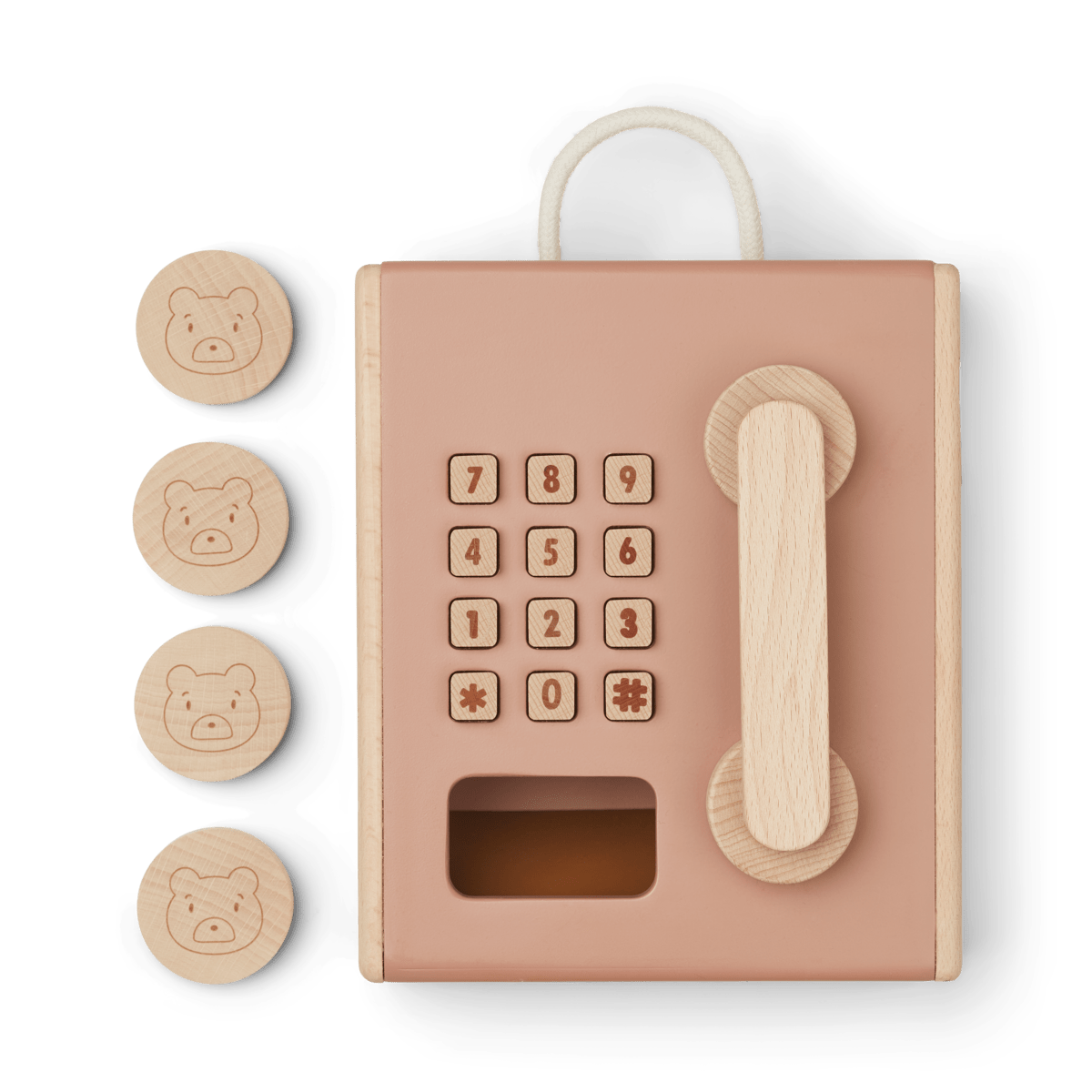Spiel - Münztelefon Rufus Cotton Ballon LIEWOOD Telefon Handy Holz Spielzeug Rollenspiel Design - Münztelefon Rufus - Cotton Ballon | Family Concept Store - Toskana rose -