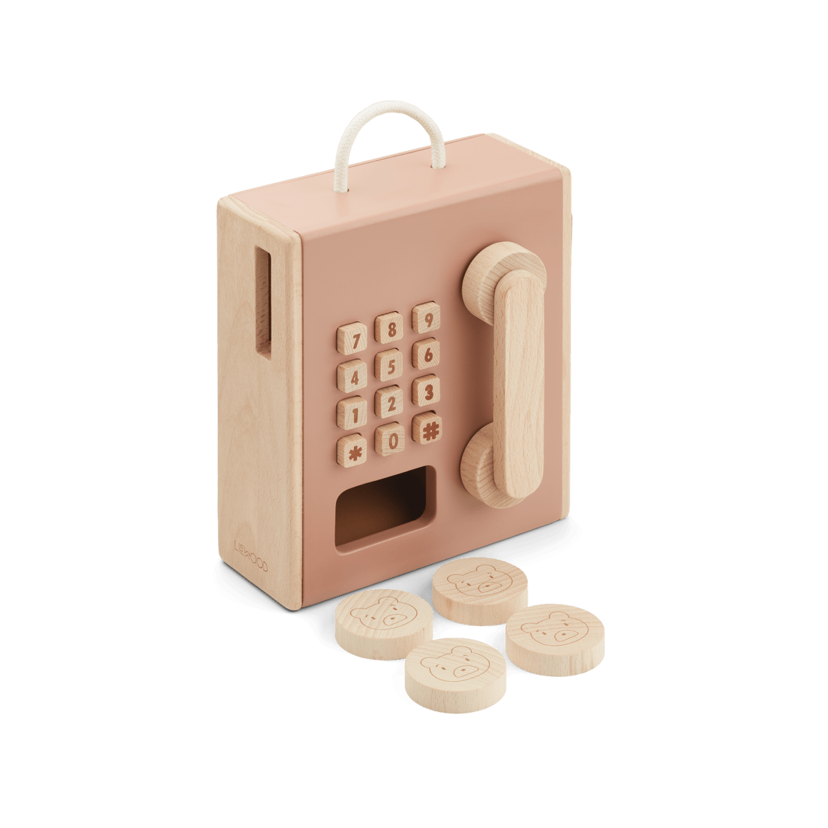 Spiel - Münztelefon Rufus Cotton Ballon LIEWOOD Telefon Handy Holz Spielzeug Rollenspiel Design - Münztelefon Rufus - Cotton Ballon | Family Concept Store - Braun -
