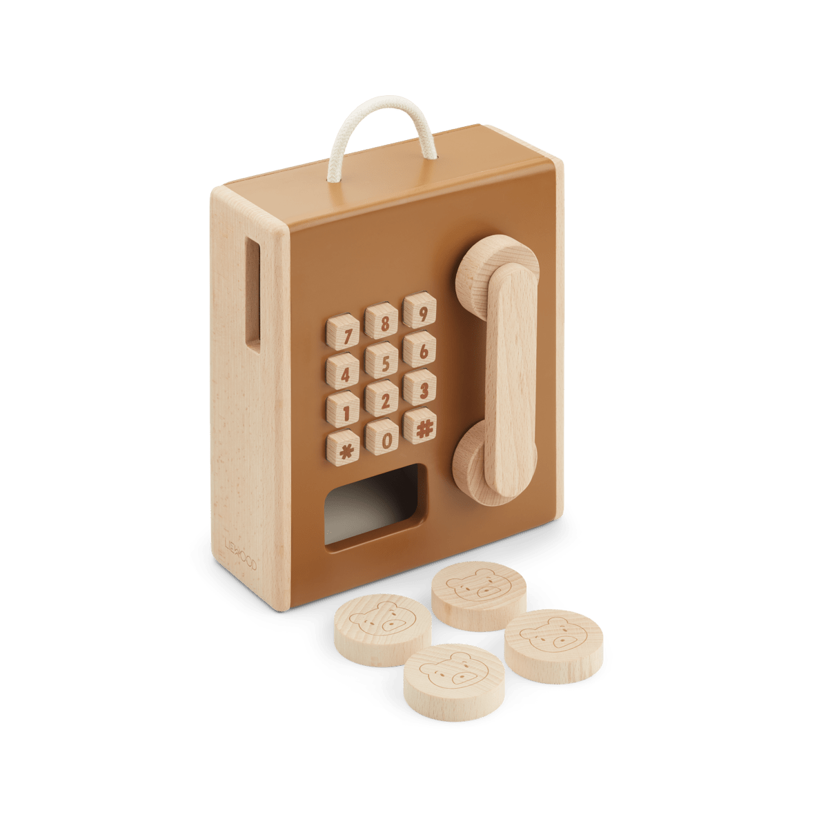 Spiel - Münztelefon Rufus Cotton Ballon LIEWOOD Telefon Handy Holz Spielzeug Rollenspiel Design - Münztelefon Rufus - Cotton Ballon | Family Concept Store - Braun -