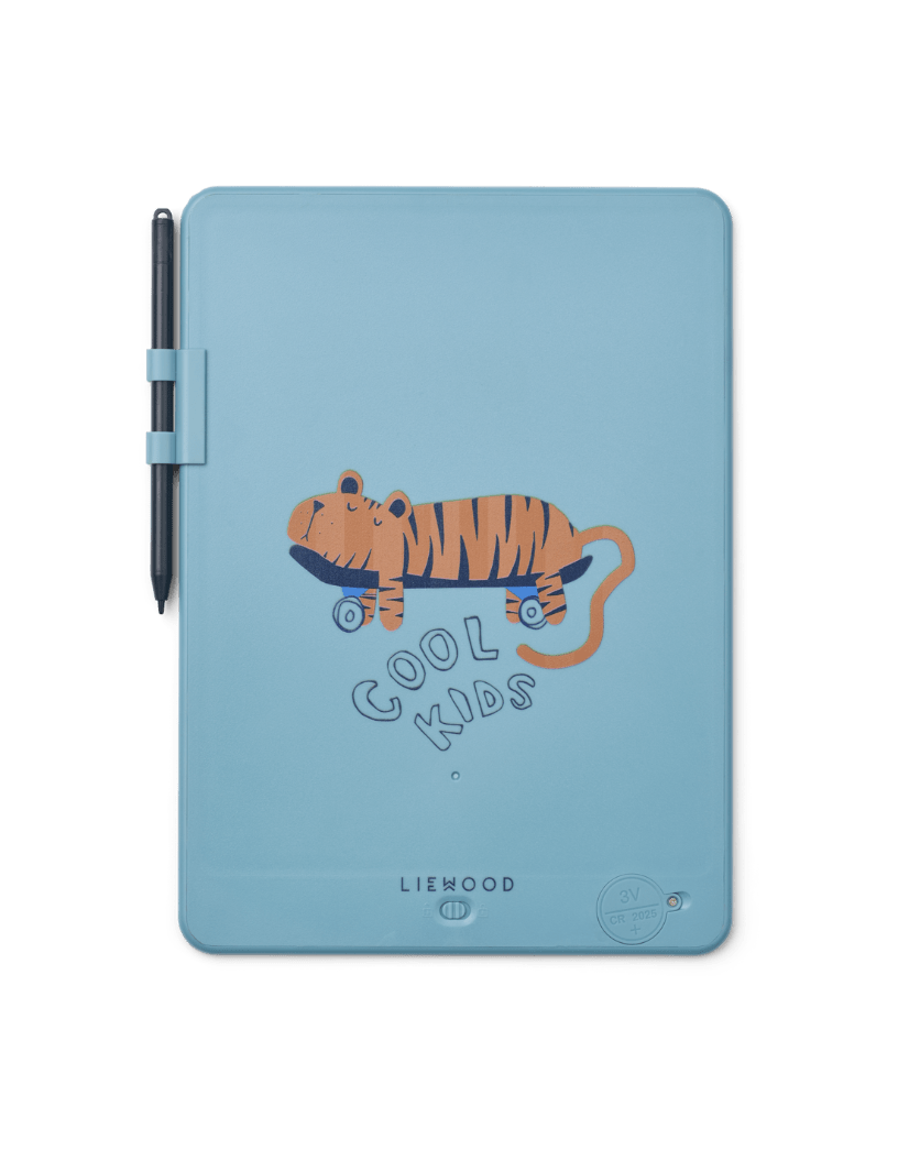Tablet Zeichnen LCD liewood cotton ballon übung schule geschenk stift malen kunst kinder kleinkinder - Zeichentafel Zora LCD Tablet - Cotton Ballon | Family Concept Store - tiger / blue -