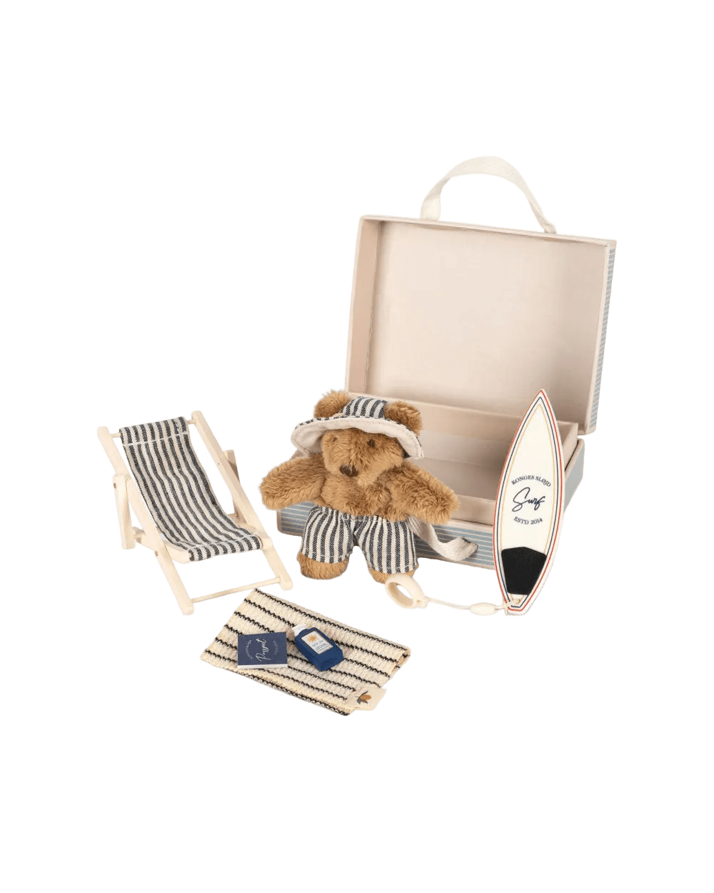 Teddy Set Surfer Reise Geschenk konges slojd cotton ballon strand geschenk spielzeug unterwegs reisen - Teddy mit Reise Set - Cotton Ballon | Family Concept Store -