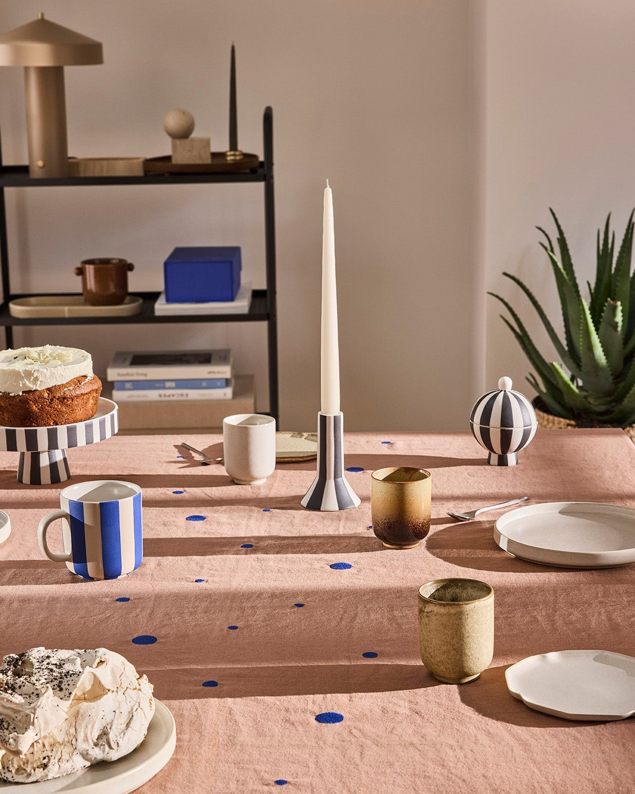 Toppu Becher OYOY Klassiker Design Tasse Cotton Ballon blau weiß gestreift