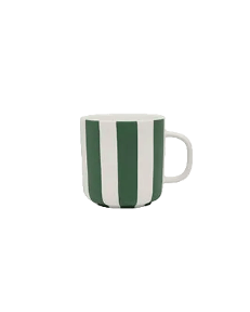 Toppu Becher OYOY Klassiker Design Tasse Cotton Ballon grün weiß gestreift - Becher Toppu off-white green - Cotton Ballon | Family Concept Store -