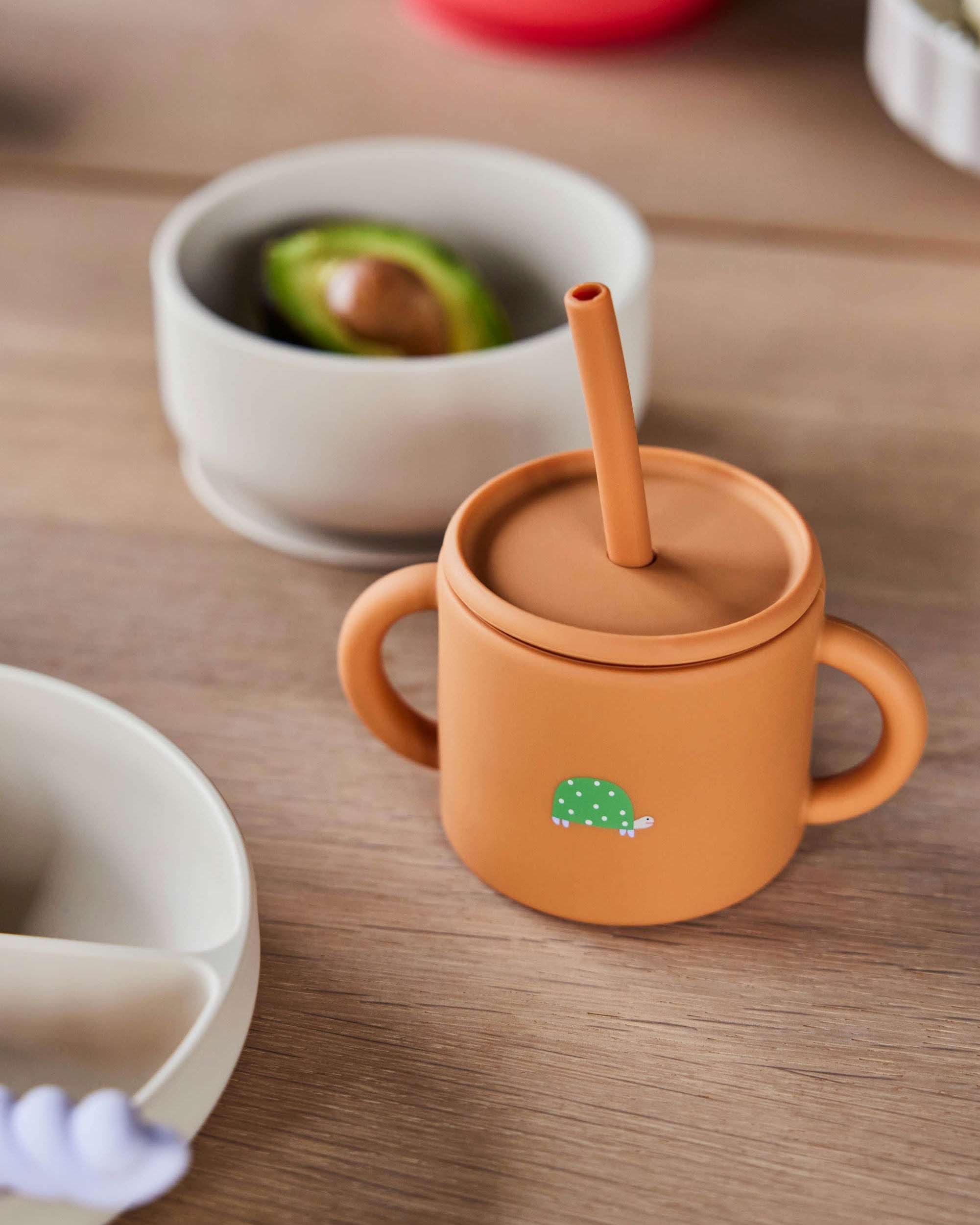 Trinkbecher Enkei Cup Strohhalm OYOY Cotton Ballon Becher Kinder braun Silikon Design