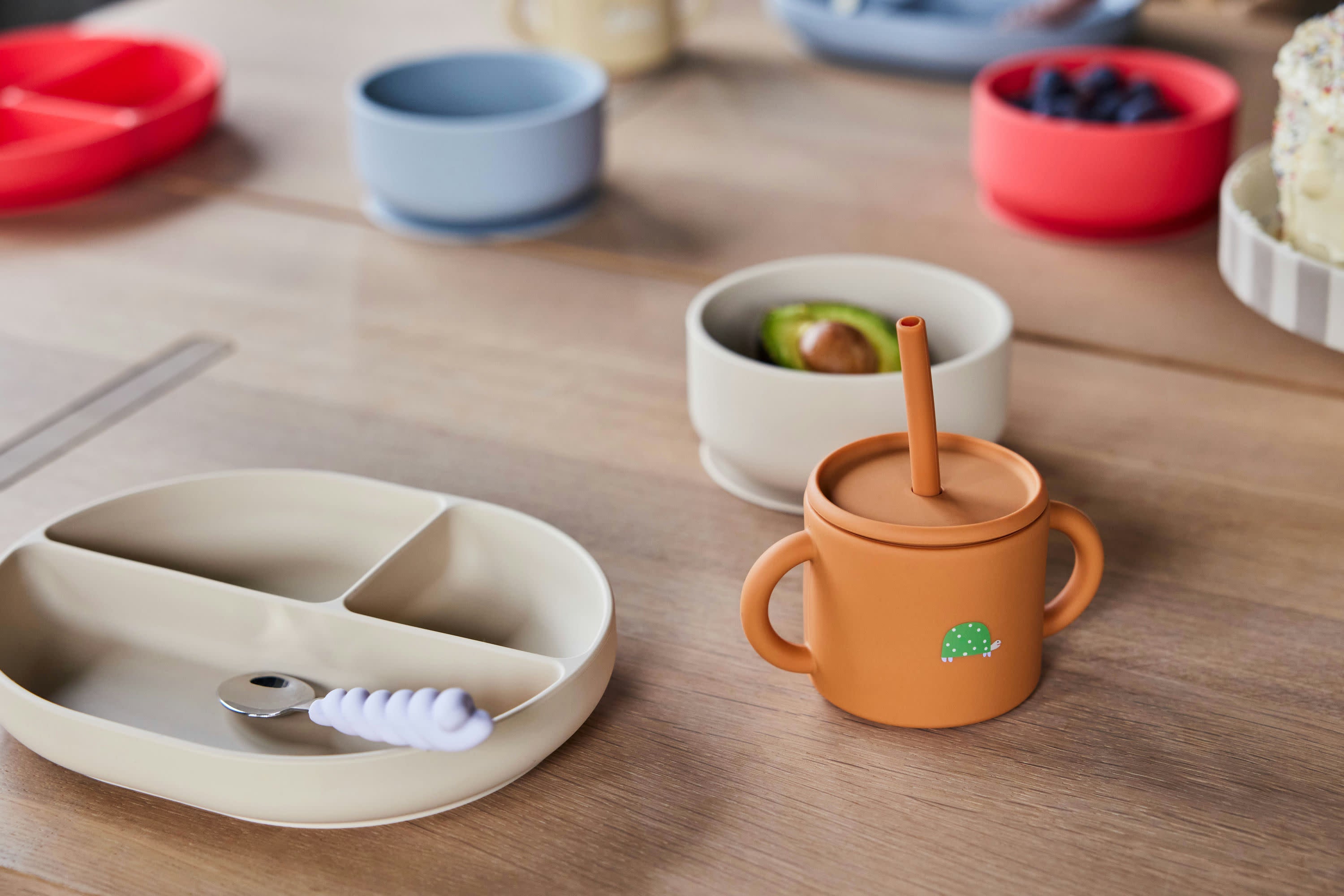 Trinkbecher Enkei Cup Strohhalm OYOY Cotton Ballon Becher Kinder braun Silikon Design