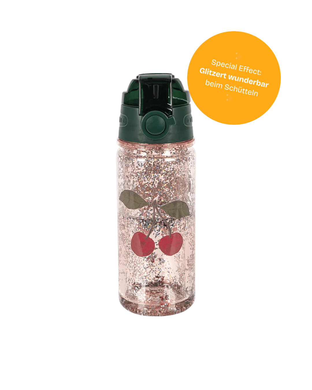 kirsche glitzerflasche für kinder von konges slojd cotton ballon - Trinkflasche Glitzer - Cotton Ballon | Family Concept Store - kirsche -