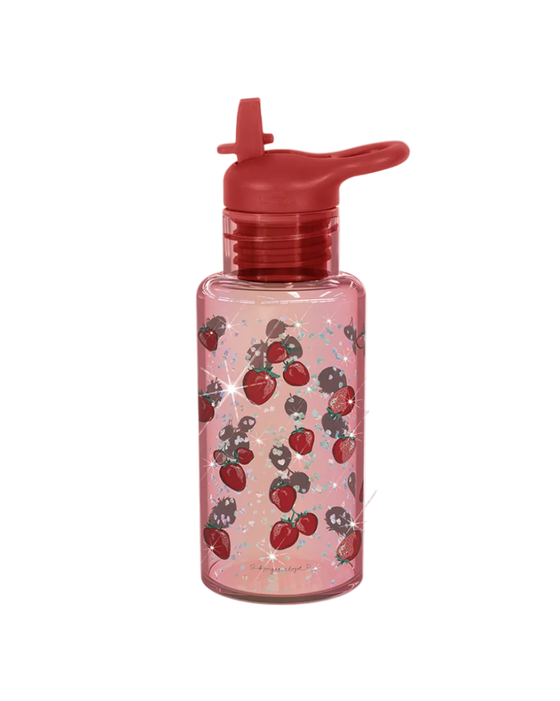 Trinkflasche Glitzer Erdbeere Konges Slojd Cotton Ballon Balloon Fragola Flasche Trinken Kinder Geschenk Rot