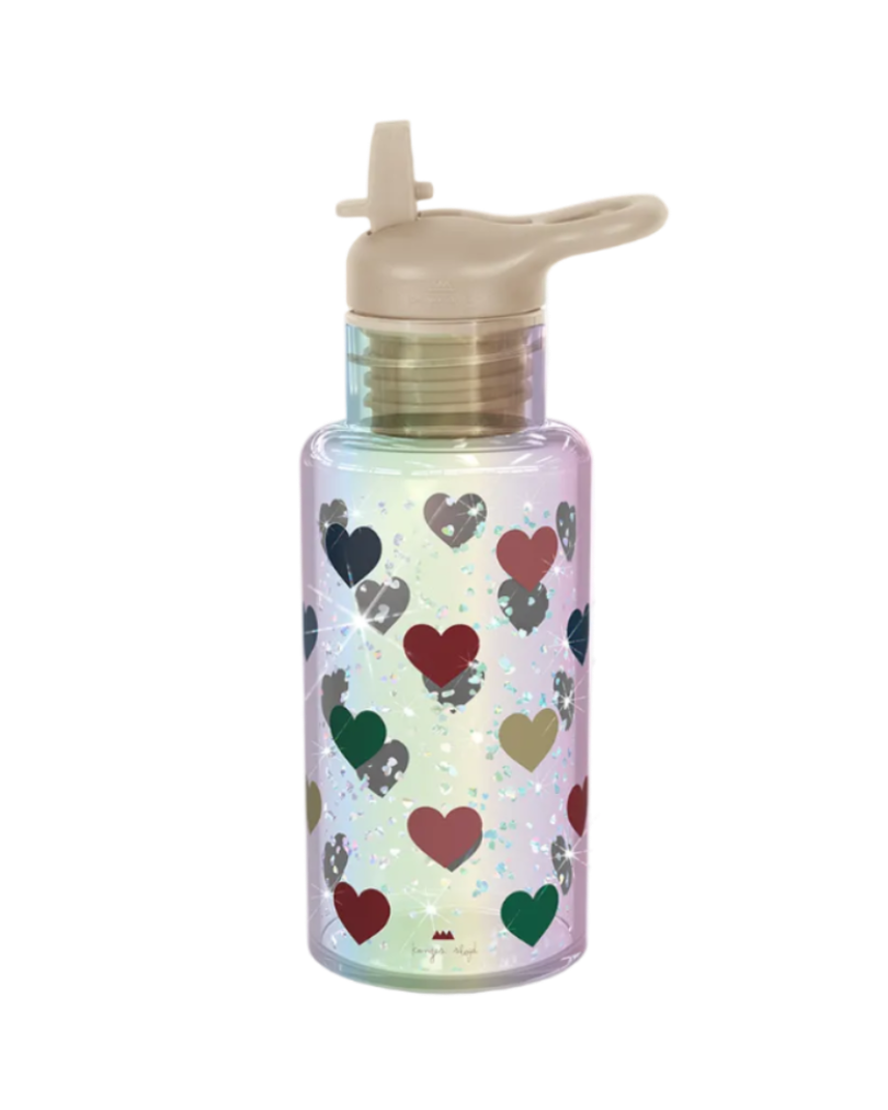 Trinkflasche Glitzer Herz Konges Slojd Cotton Ballon Balloon BON COEUR COLORÉ Flasche Trinken Kinder Geschenk Rot