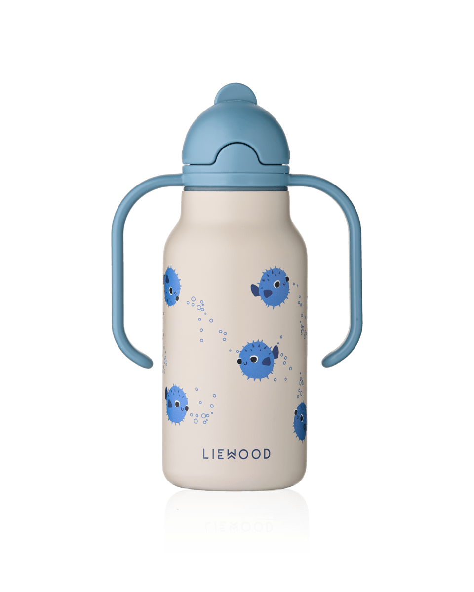 Trinkflasche Kimmie Liewood cotton ballon thermo flasche unterwegs silikon edelstahl kleinkind kindergarten schule krippe geschenk - Trinkflasche Kimmie 250ml - Cotton Ballon | Family Concept Store - pufferfish -