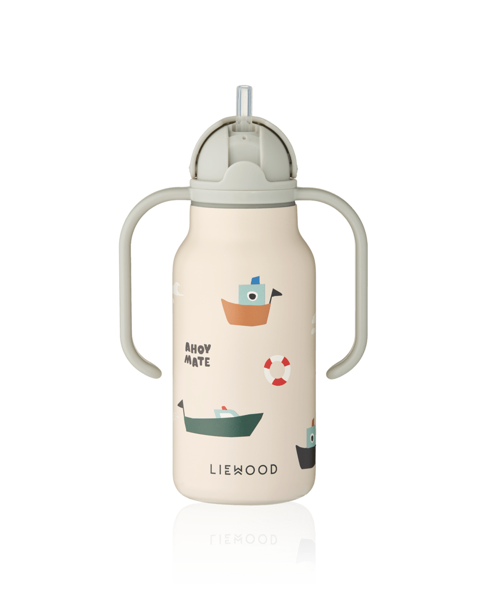 Trinkflasche Kimmie Liewood cotton ballon thermo flasche unterwegs silikon edelstahl kleinkind kindergarten schule krippe geschenk - Trinkflasche Kimmie 250ml - Cotton Ballon | Family Concept Store - sailing / sandy -