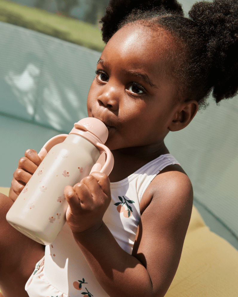 Trinkflasche Kimmie Liewood cotton ballon thermo flasche unterwegs silikon edelstahl kleinkind kindergarten schule krippe geschenk - Trinkflasche Kimmie 250ml - Cotton Ballon | Family Concept Store - butterfly / apple -