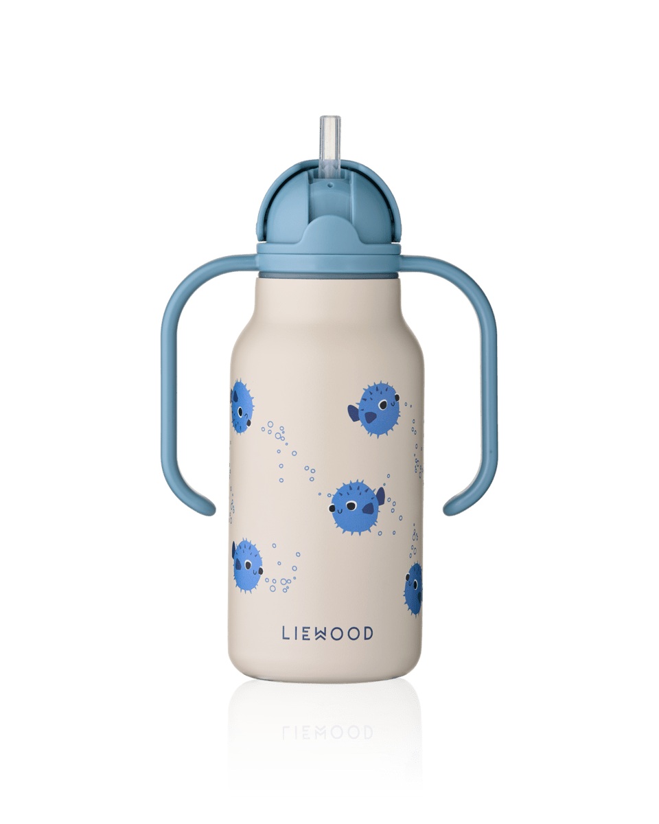 Trinkflasche Kimmie Liewood cotton ballon thermo flasche unterwegs silikon edelstahl kleinkind kindergarten schule krippe geschenk - Trinkflasche Kimmie 250ml - Cotton Ballon | Family Concept Store - pufferfish -