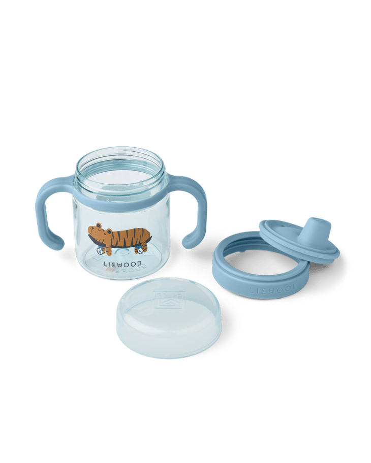 Tritan Trinkbecher Liewood cotton ballon trinken essen lernen becher flasche schnabeltasse schnabelbecher beikost kleinkinder - Trinkbecher Kylo 280 ml - Cotton Ballon | Family Concept Store - fun / beach blue -