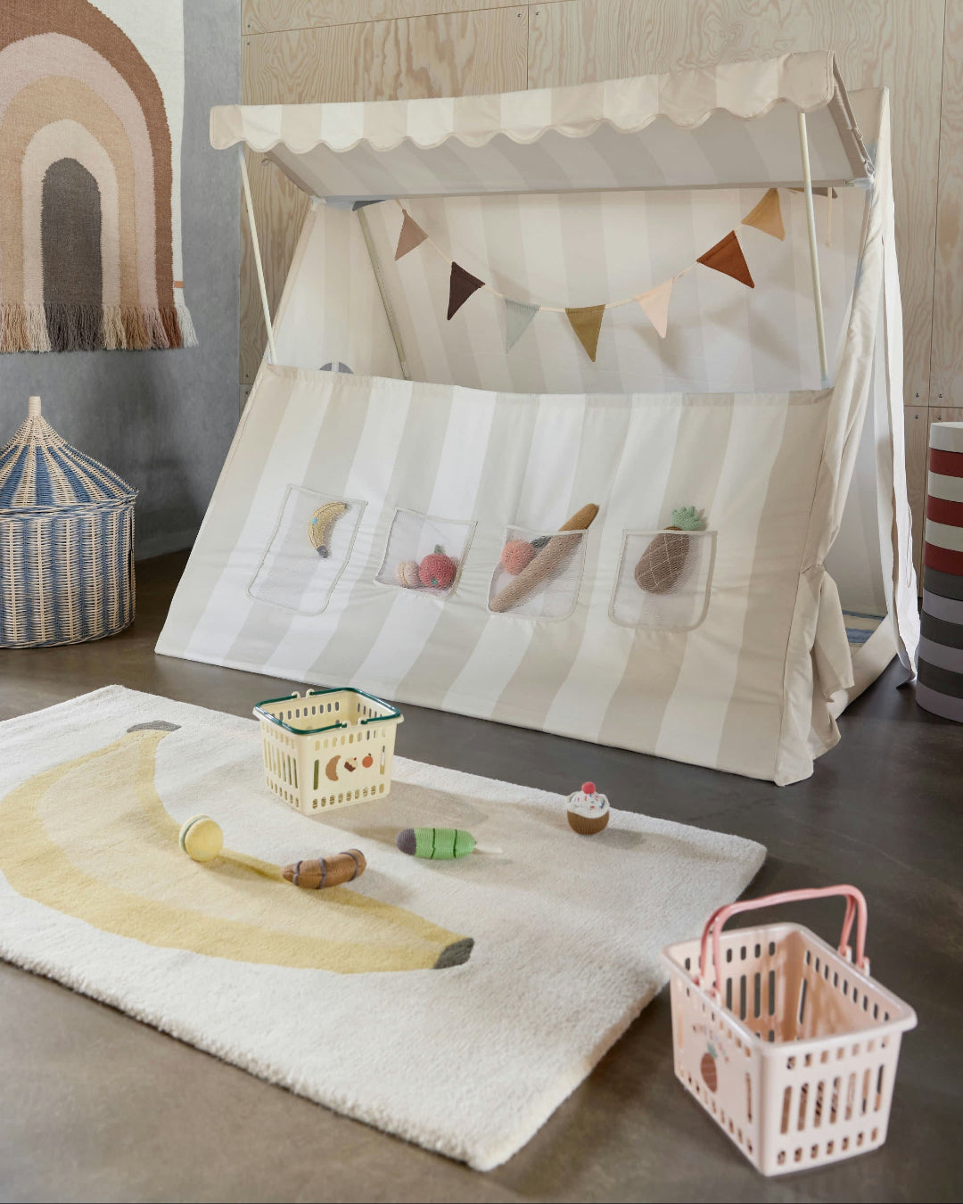 Yummy Mini Früchte Set OYOY Cotton Ballon Kaufladen Stoff spielen Geschenk Spielküche