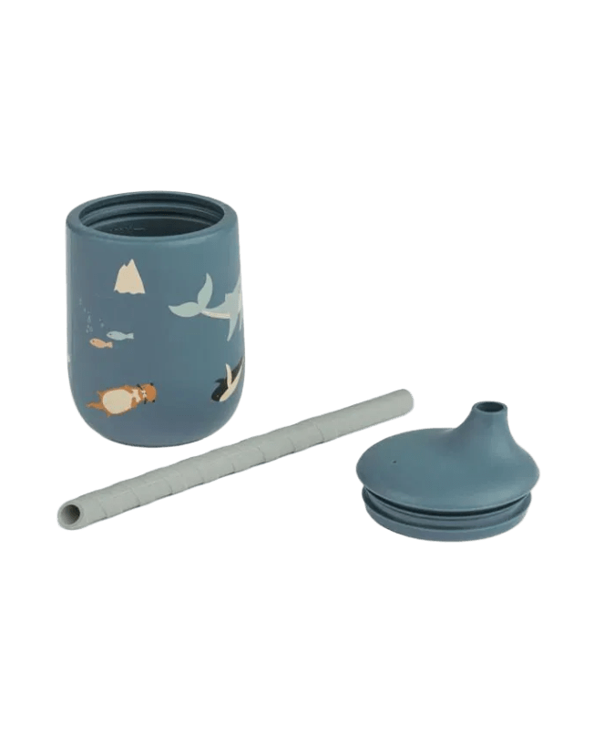 Trinkbecher Ellis mit Strohhalm - Trinkbecher Ellis mit Strohhalm - Cotton Ballon | Family Concept Store - arctic sea / ocean view -