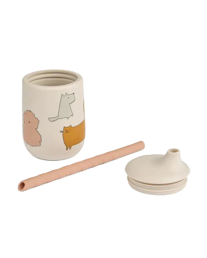 Trinkbecher Ellis mit Strohhalm