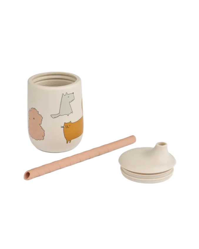 Trinkbecher Ellis mit Strohhalm